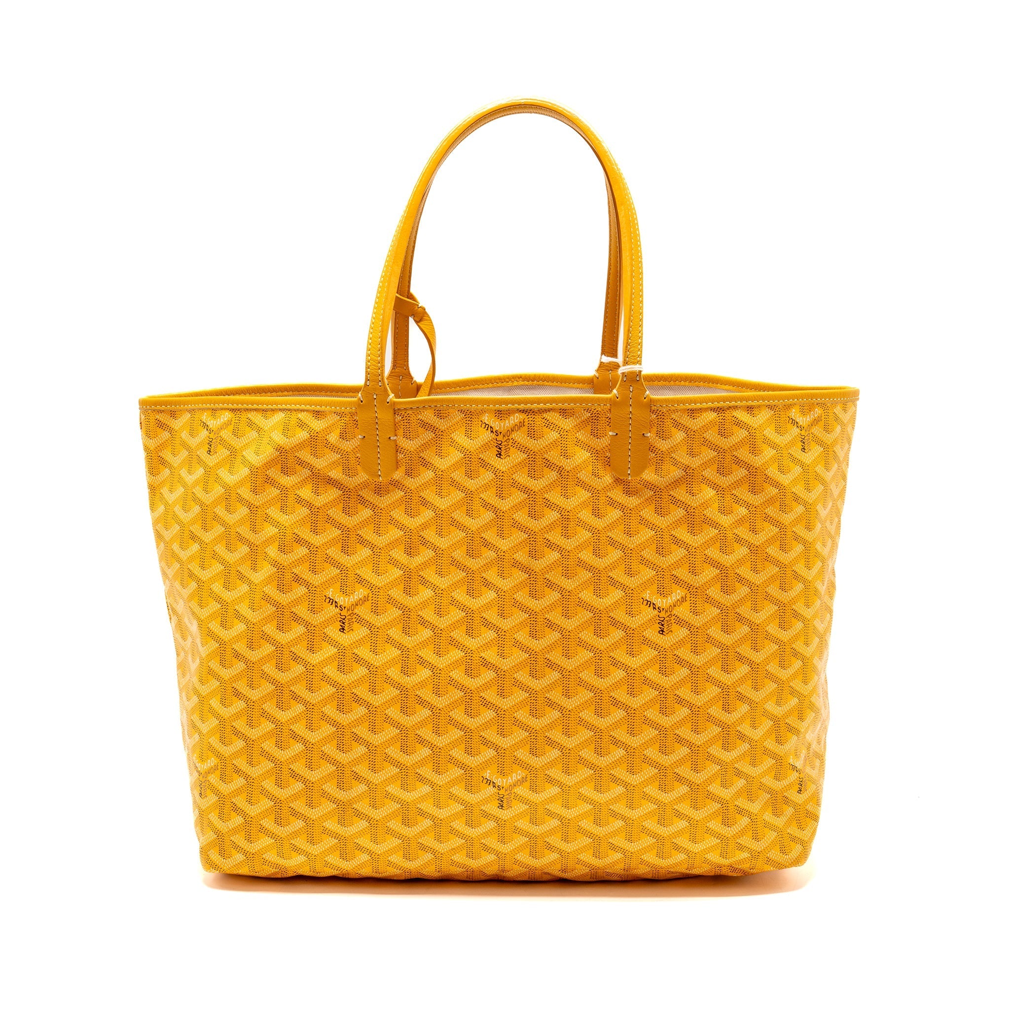 GOYARD SAINT LOUIS PM TOTE BAG GOYARDINE CANVAS/CALFSKIN LEATHER YELLOW SHW