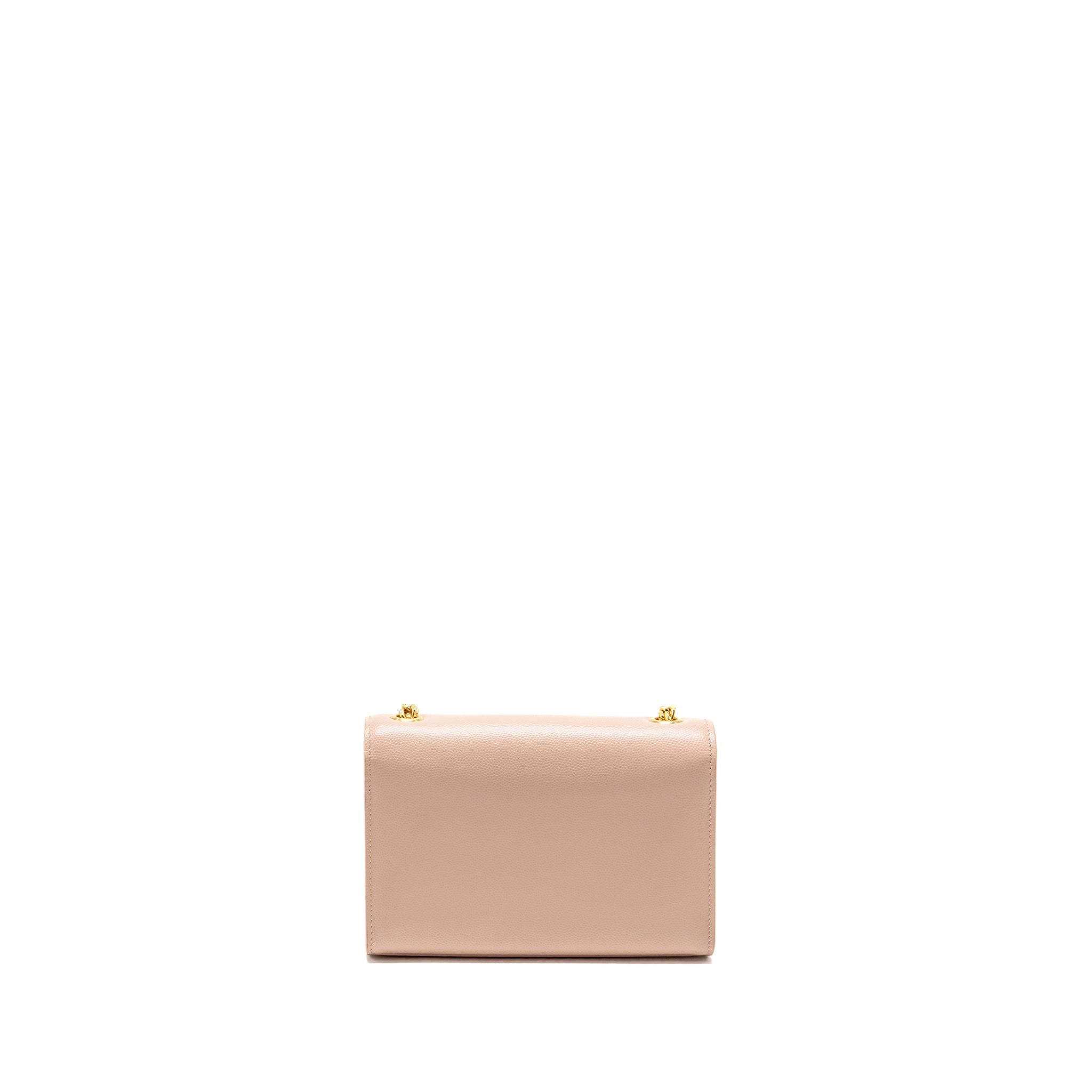 SAINT LAURENT/YSL SMALL SHOULDER BAG GRAINED CALFSKIN PALE PINK GHW