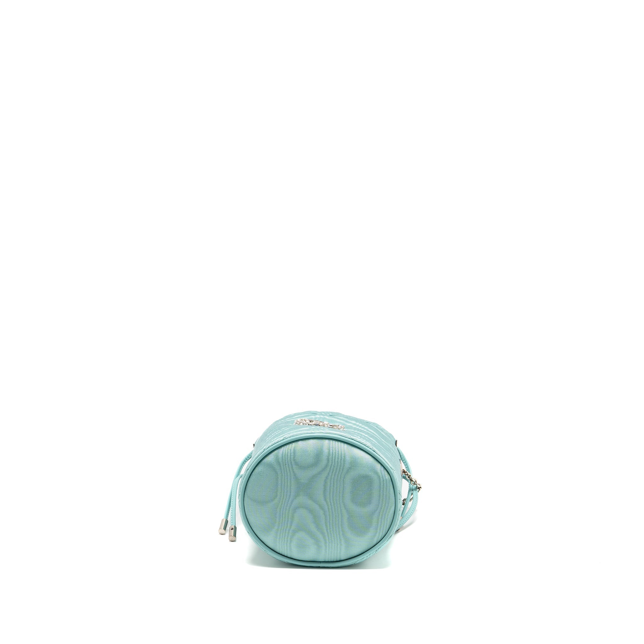 GUCCI GG MARMONT SILK BUCKET CRYSTAL CHAIN BAG FABRIC/ CRYSTAL LIGHT BLUE SHW