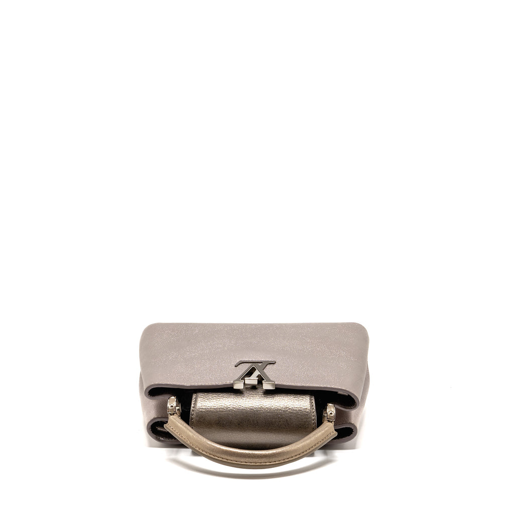 LOUIS VUITTON CAPUCINES BB TAURILLON METALLIC LILAC/DARK SILVER/GOLD SHW