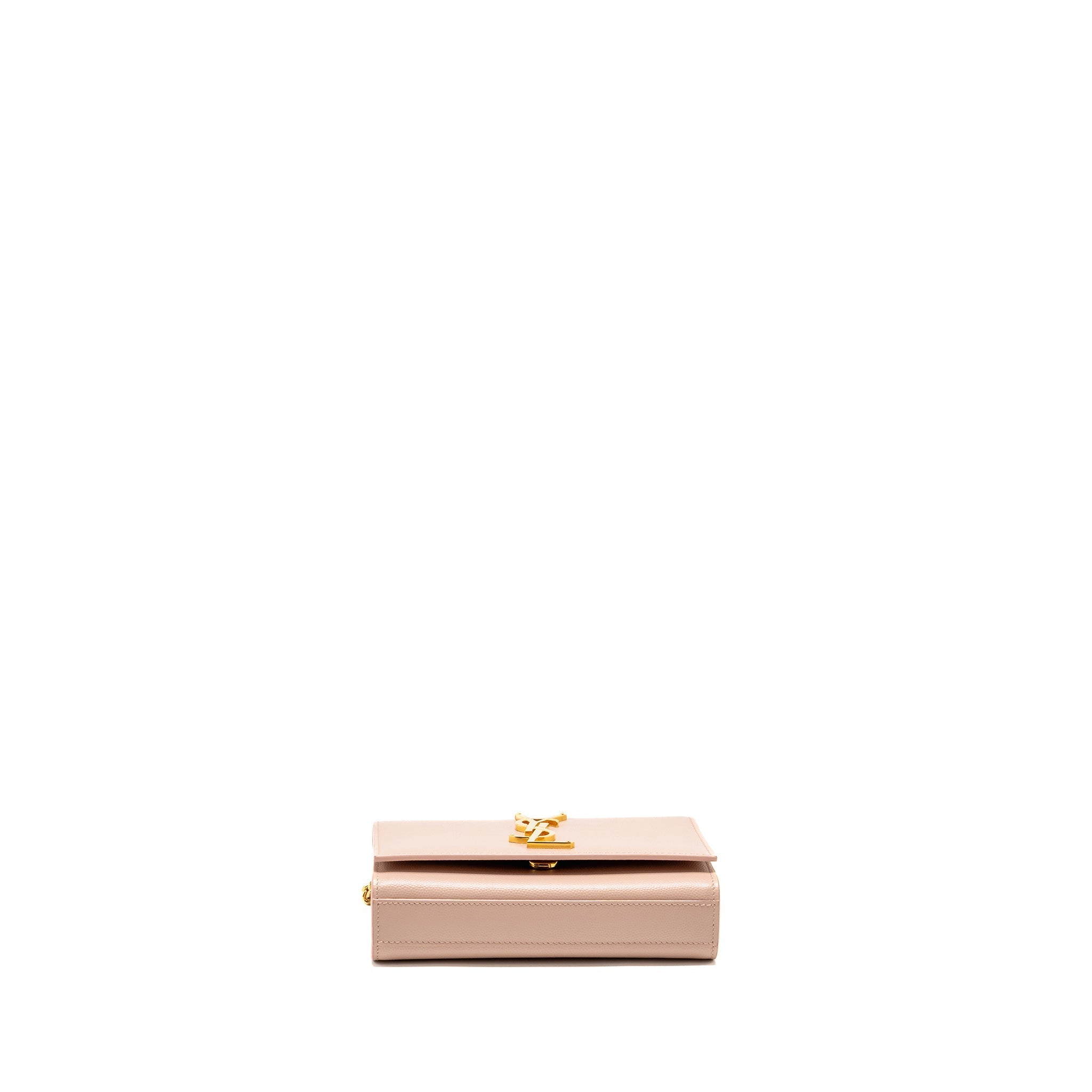SAINT LAURENT/YSL SMALL SHOULDER BAG GRAINED CALFSKIN PALE PINK GHW