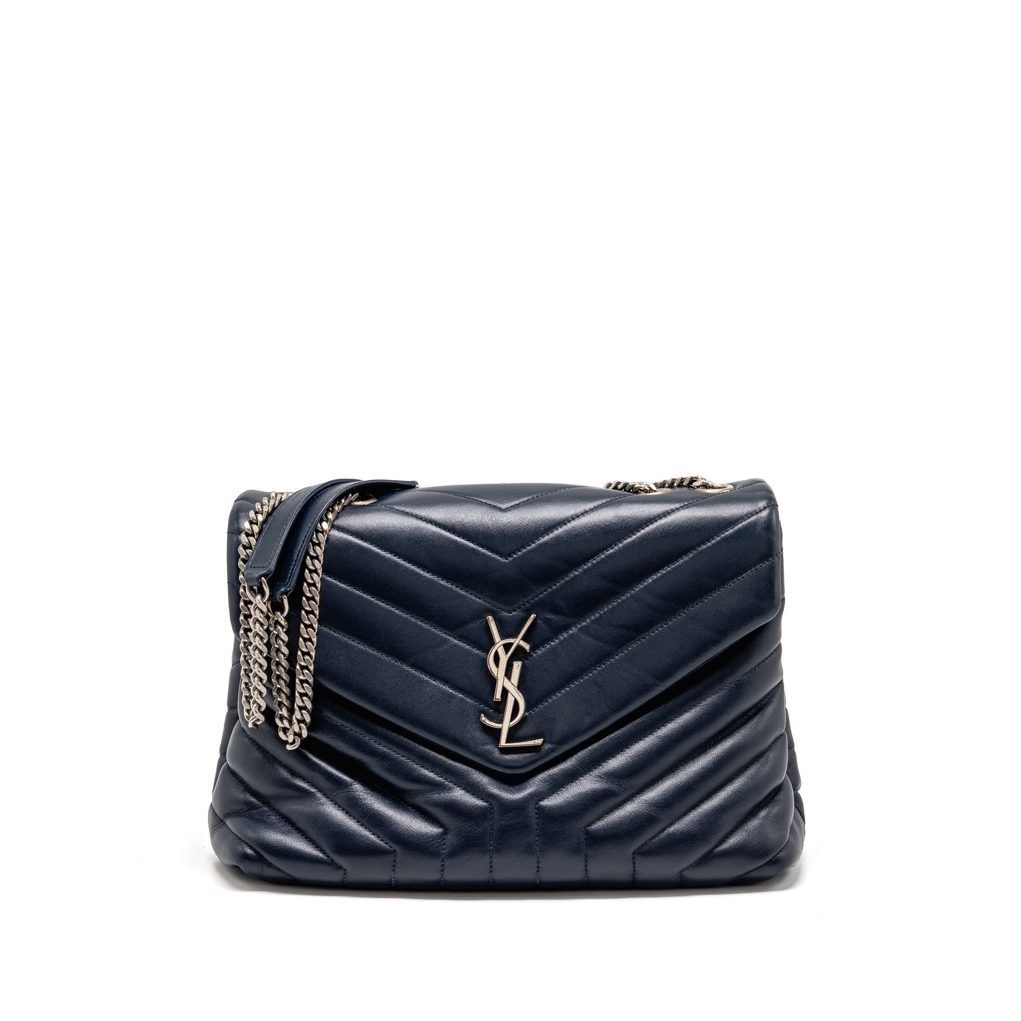 SAINT LAURENT/YSL MEDIUM LOU LOU BAG CALFSKIN DARK BLUE SHW