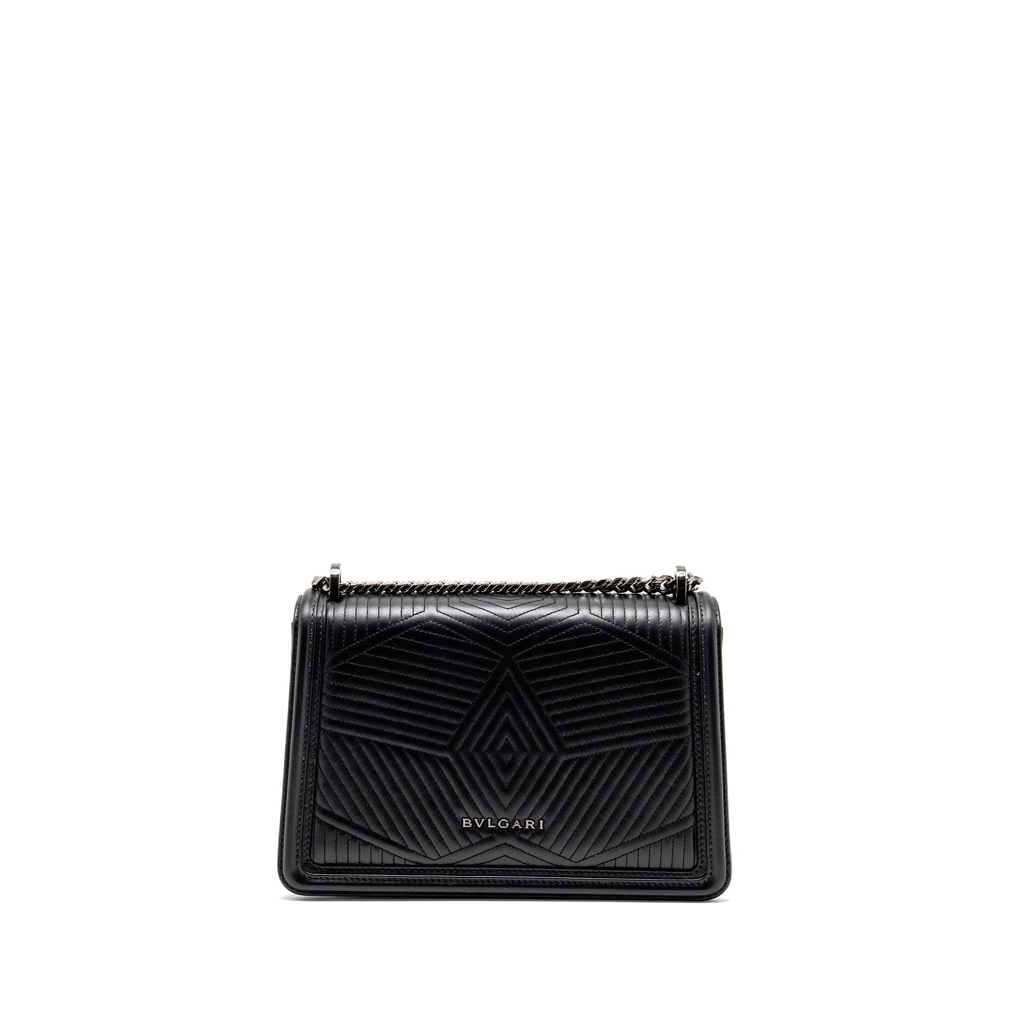BVLGARI SERPENTI FOREVER FLAP BAG CALFSKIN BLACK RUTHENIUM HARDWARE