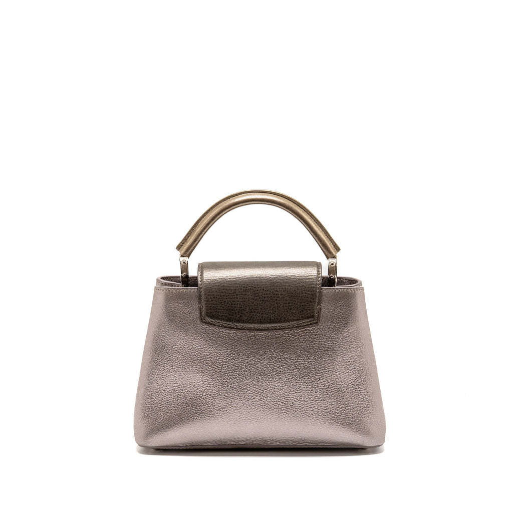 LOUIS VUITTON CAPUCINES BB TAURILLON METALLIC LILAC/DARK SILVER/GOLD SHW