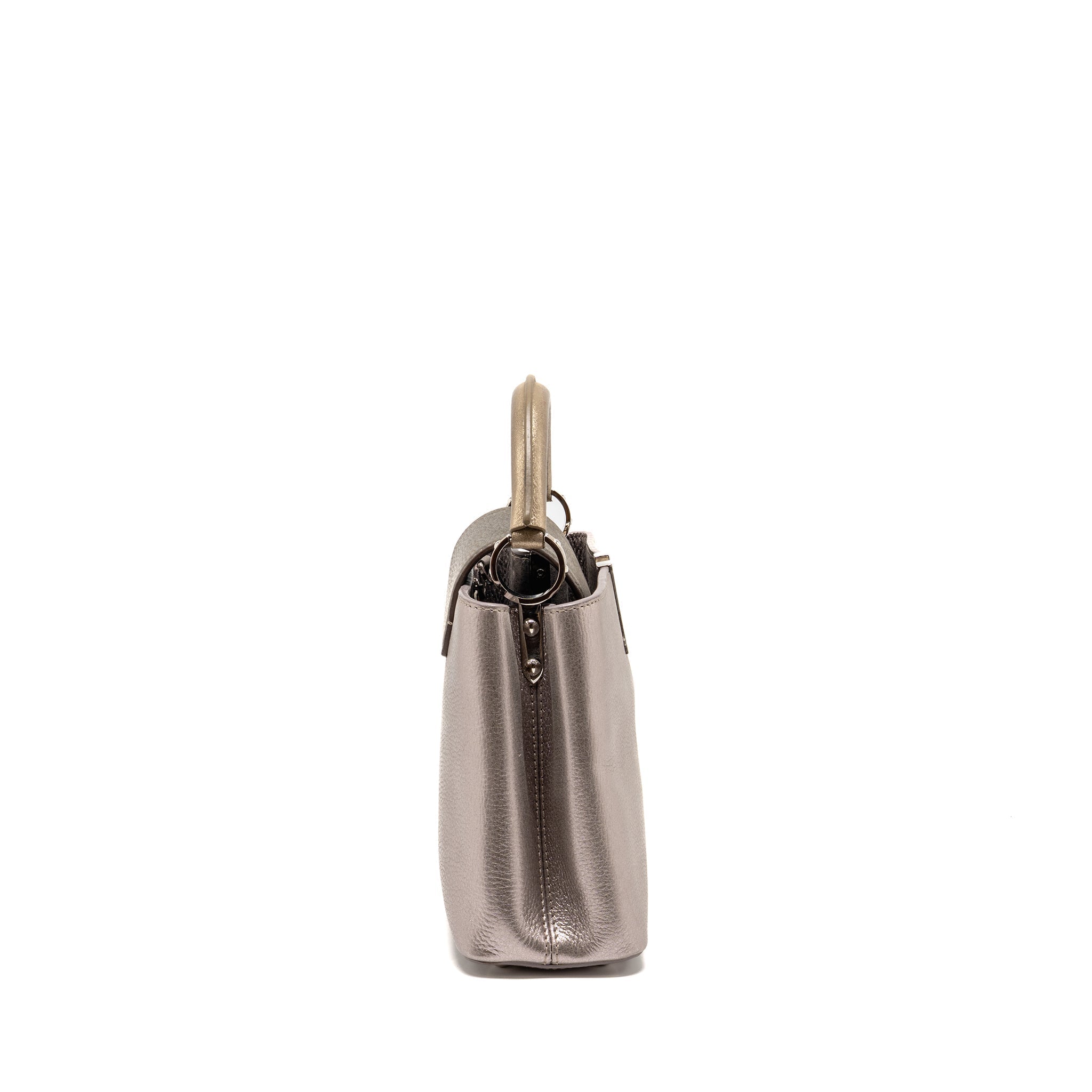 LOUIS VUITTON CAPUCINES BB TAURILLON METALLIC LILAC/DARK SILVER/GOLD SHW