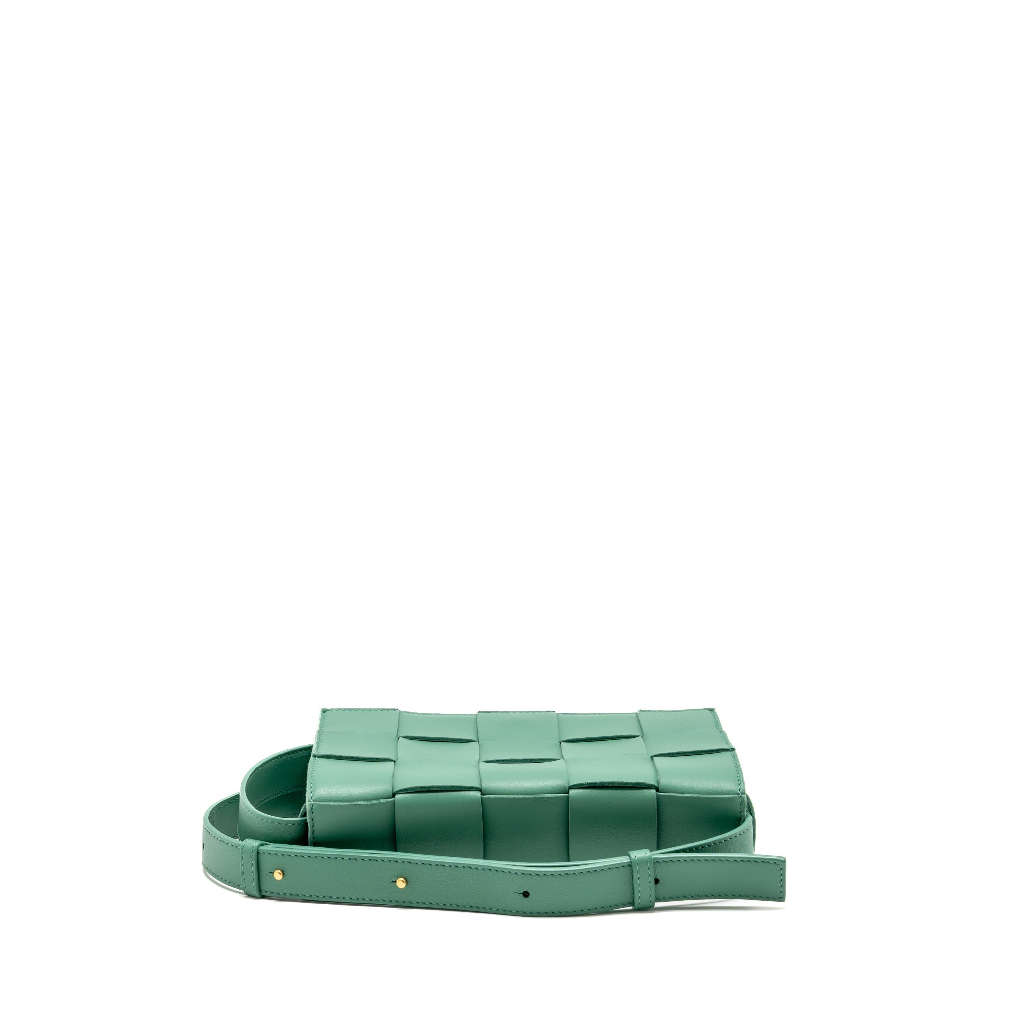 BOTTEGA VENETA CASSETTE BAG LAMBSKIN GREEN GHW