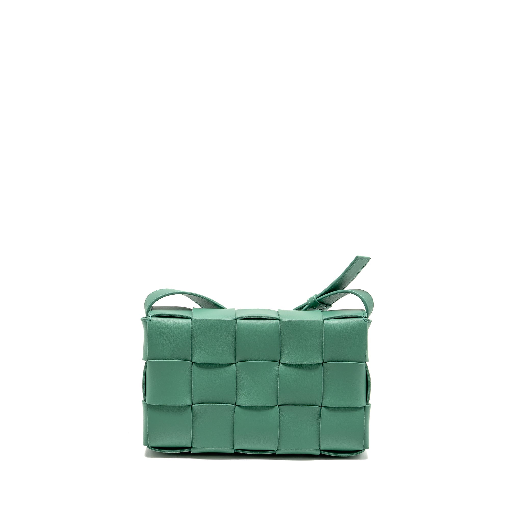 BOTTEGA VENETA CASSETTE BAG LAMBSKIN GREEN GHW