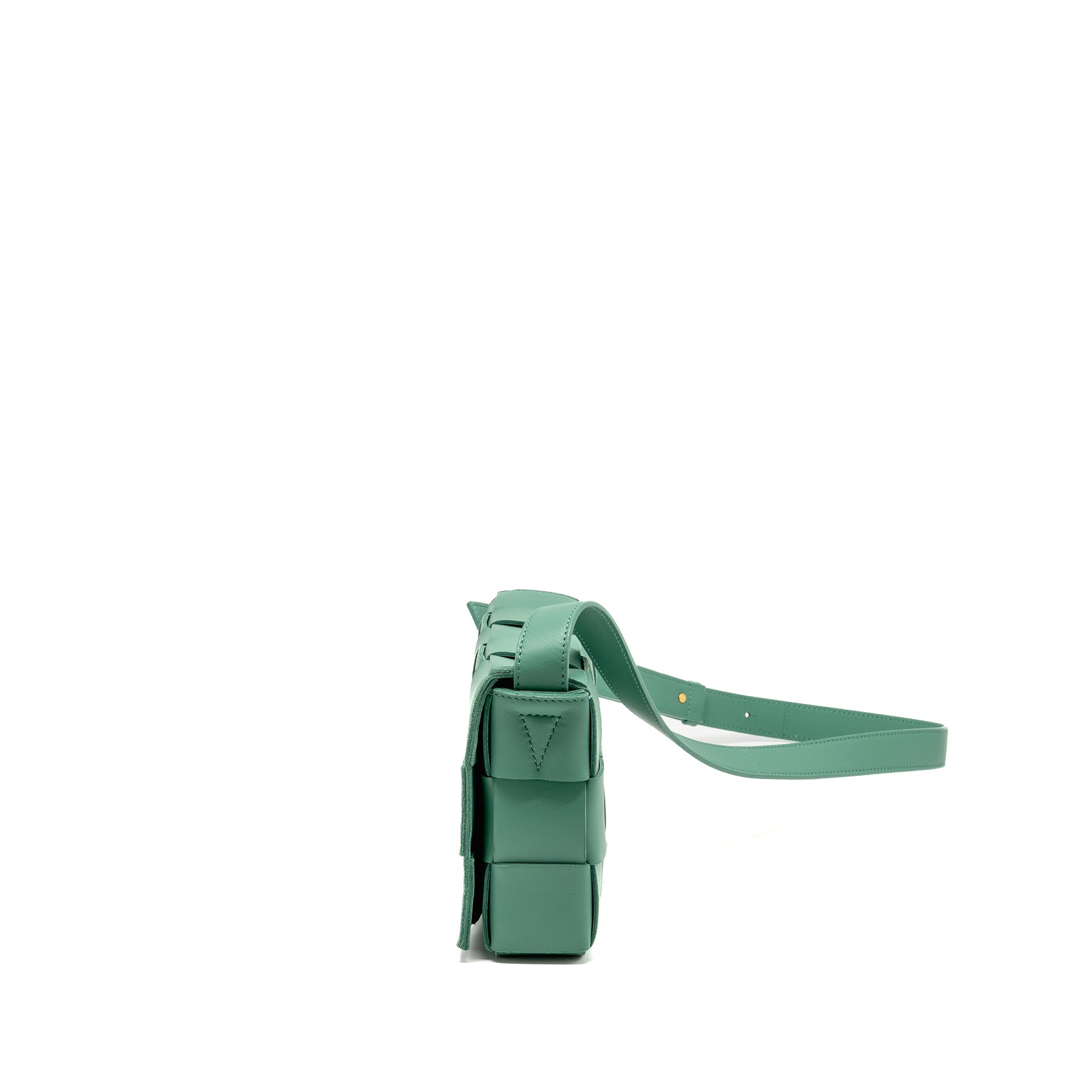 BOTTEGA VENETA CASSETTE BAG LAMBSKIN GREEN GHW
