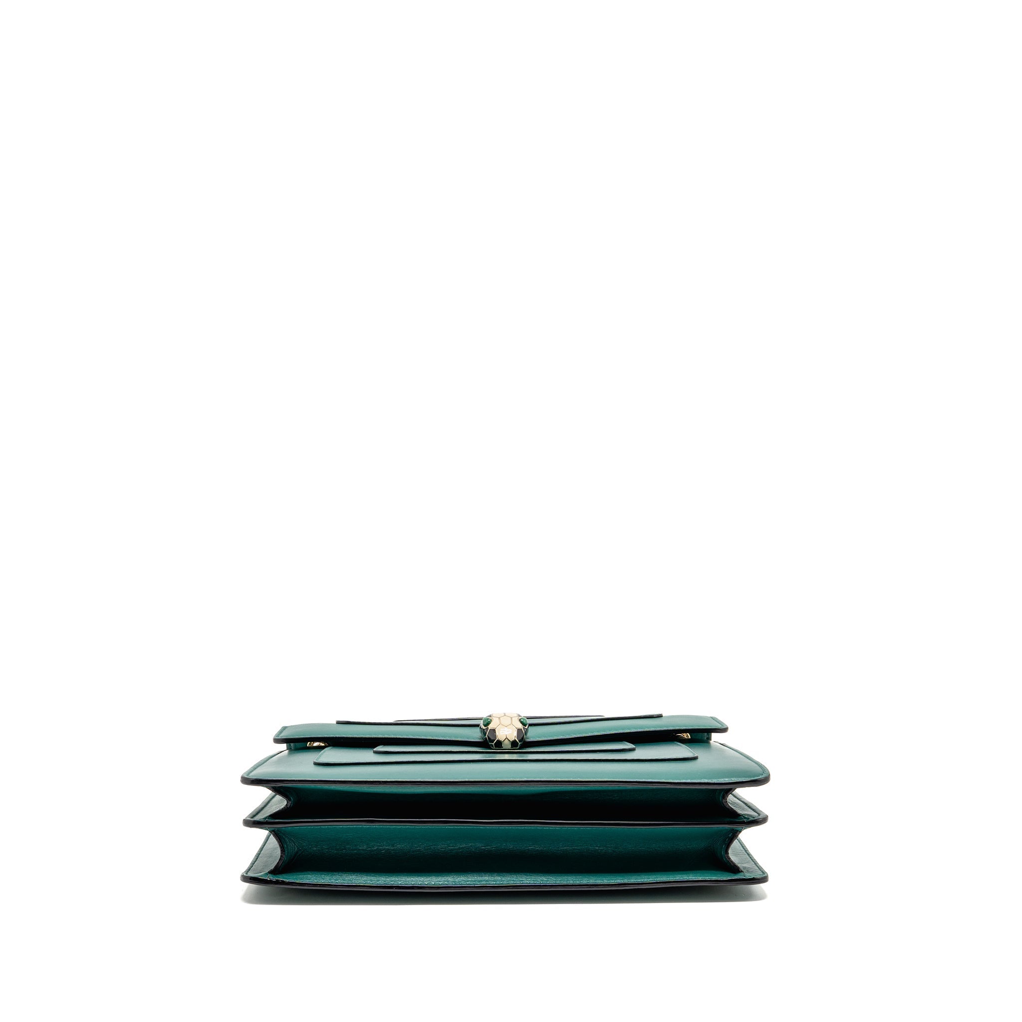 BVLGARI SERPENTI FOREVER FLAP BAG CALFSKIN GREEN LGHW