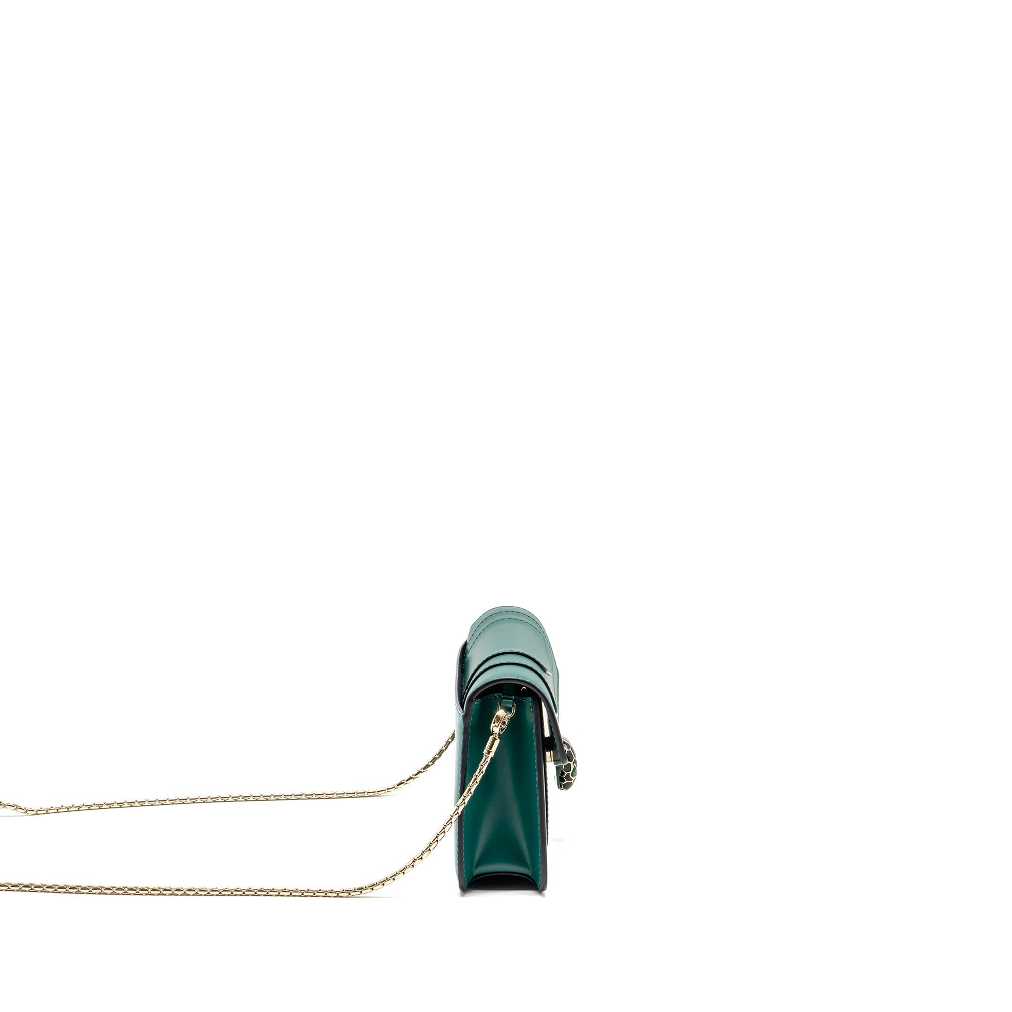 BVLGARI SERPENTI FOREVER WALLET ON CHAIN CALFSKIN GREEN LGHW