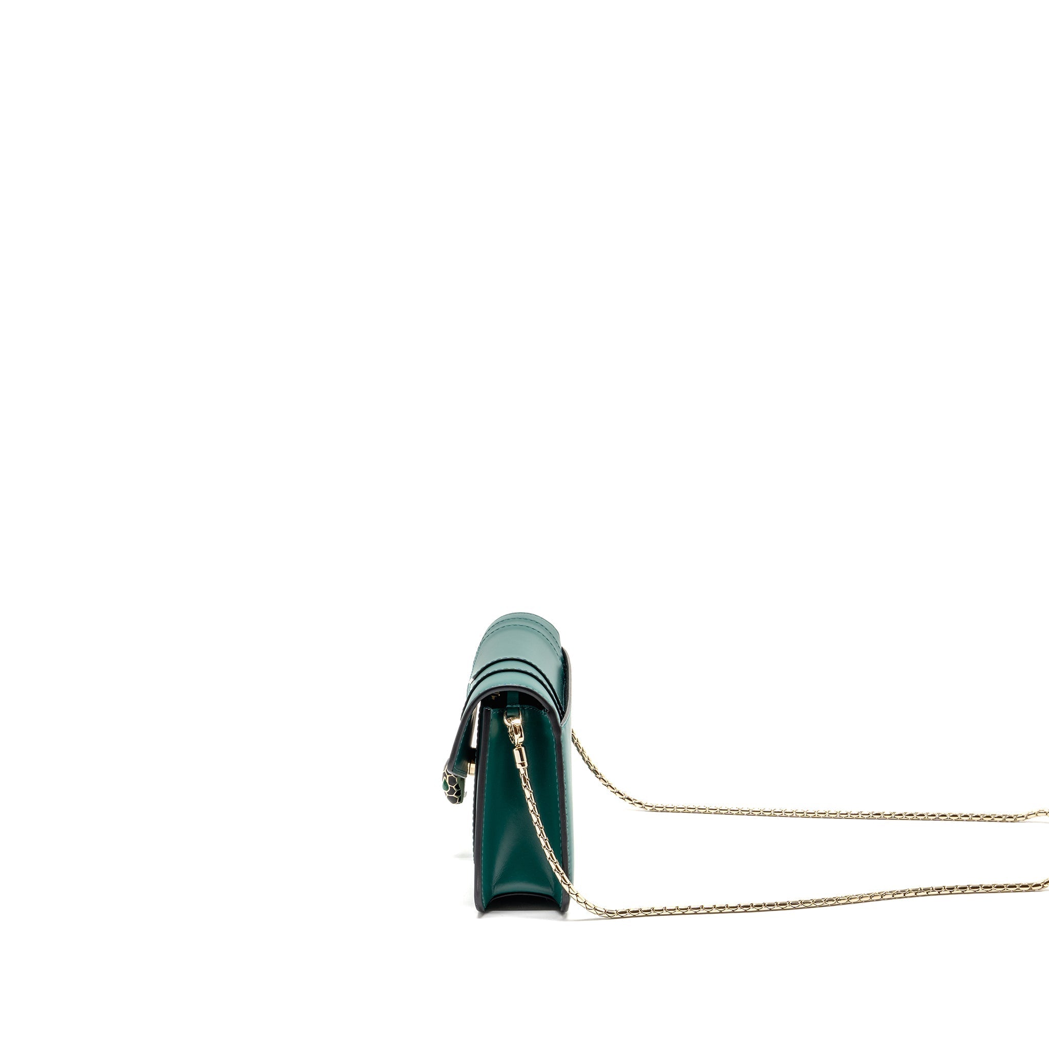 BVLGARI SERPENTI FOREVER WALLET ON CHAIN CALFSKIN GREEN LGHW