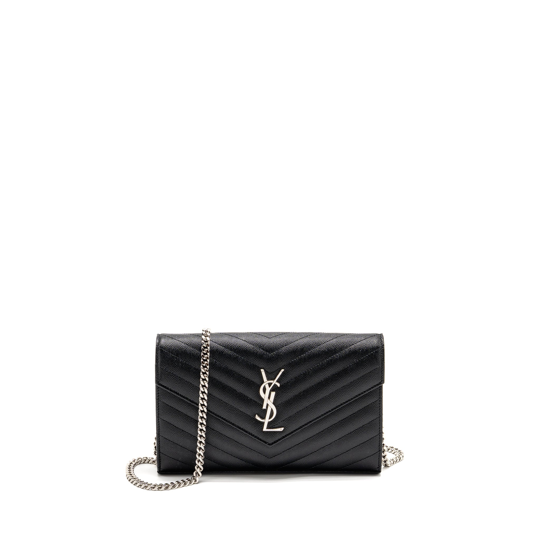 SAINT LAURENT/YSL ENVELOPE CHAIN WALLET CALFSKIN BLACK SHW