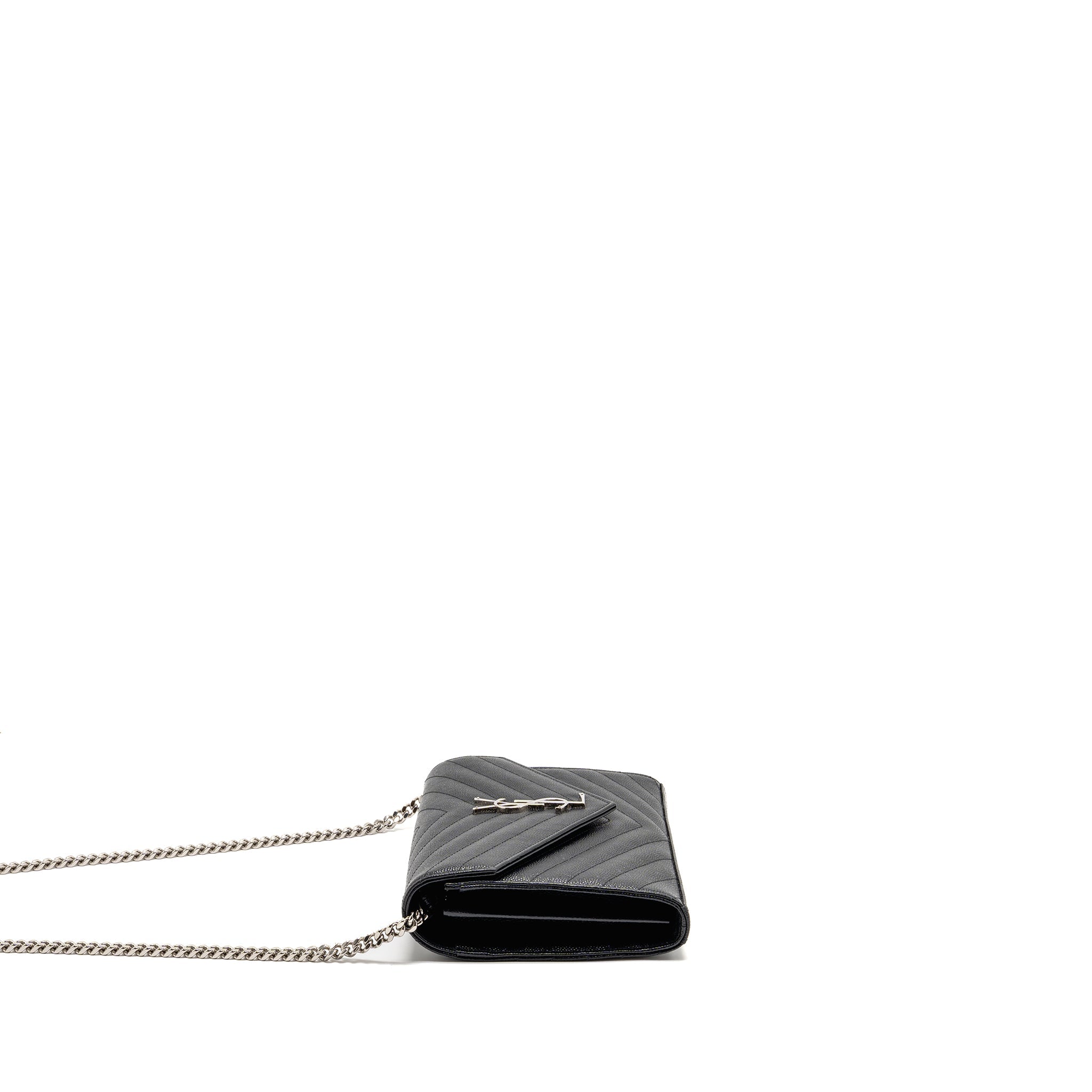 SAINT LAURENT/YSL ENVELOPE CHAIN WALLET CALFSKIN BLACK SHW