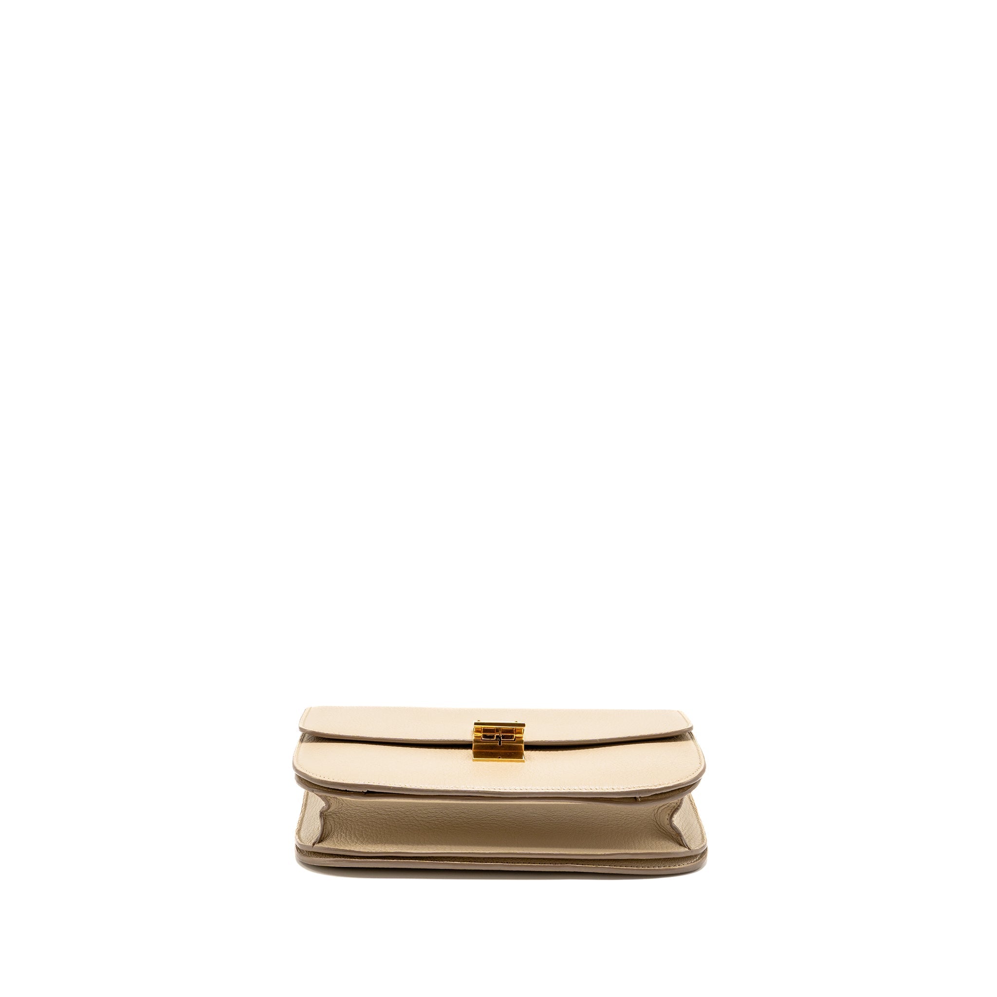 CELINE MEDIUM CLASSIC BOX BAG GOATSKIN BEIGE GHW