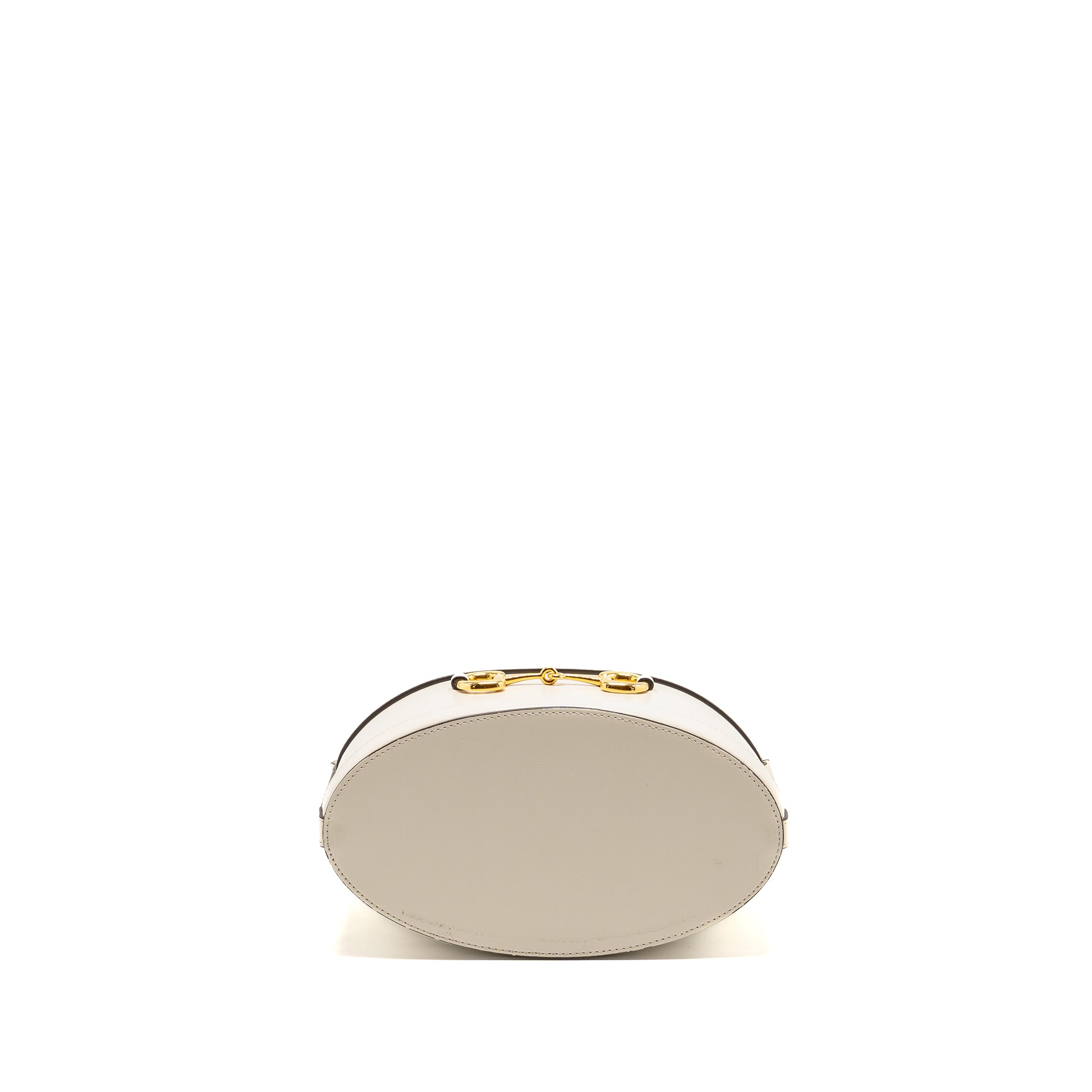 GUCCI HORSEBIT 1955 BUCKET BAG CALFSKIN/CANVAS BEIGE/WHITE GHW