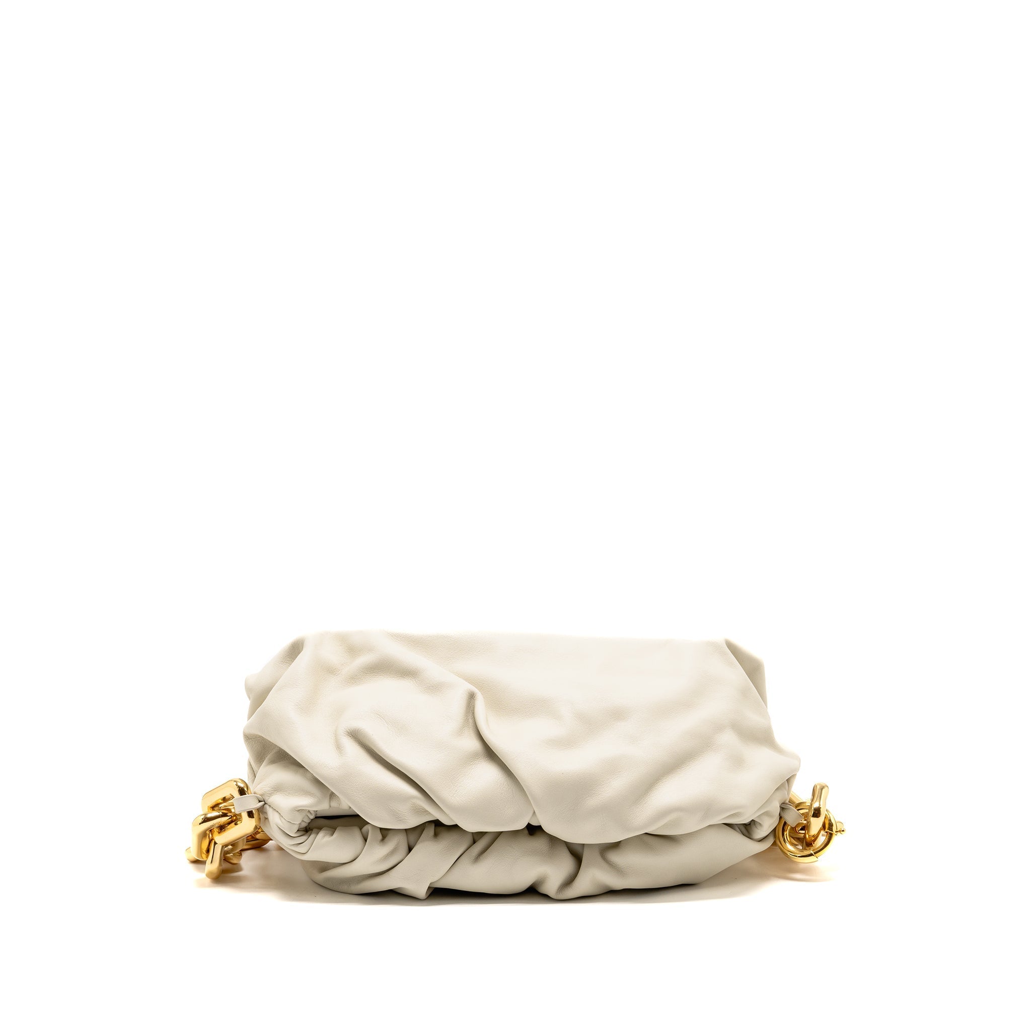BOTTEGA VENETA CHAIN POUCH BAG CALFSKIN WHITE GHW