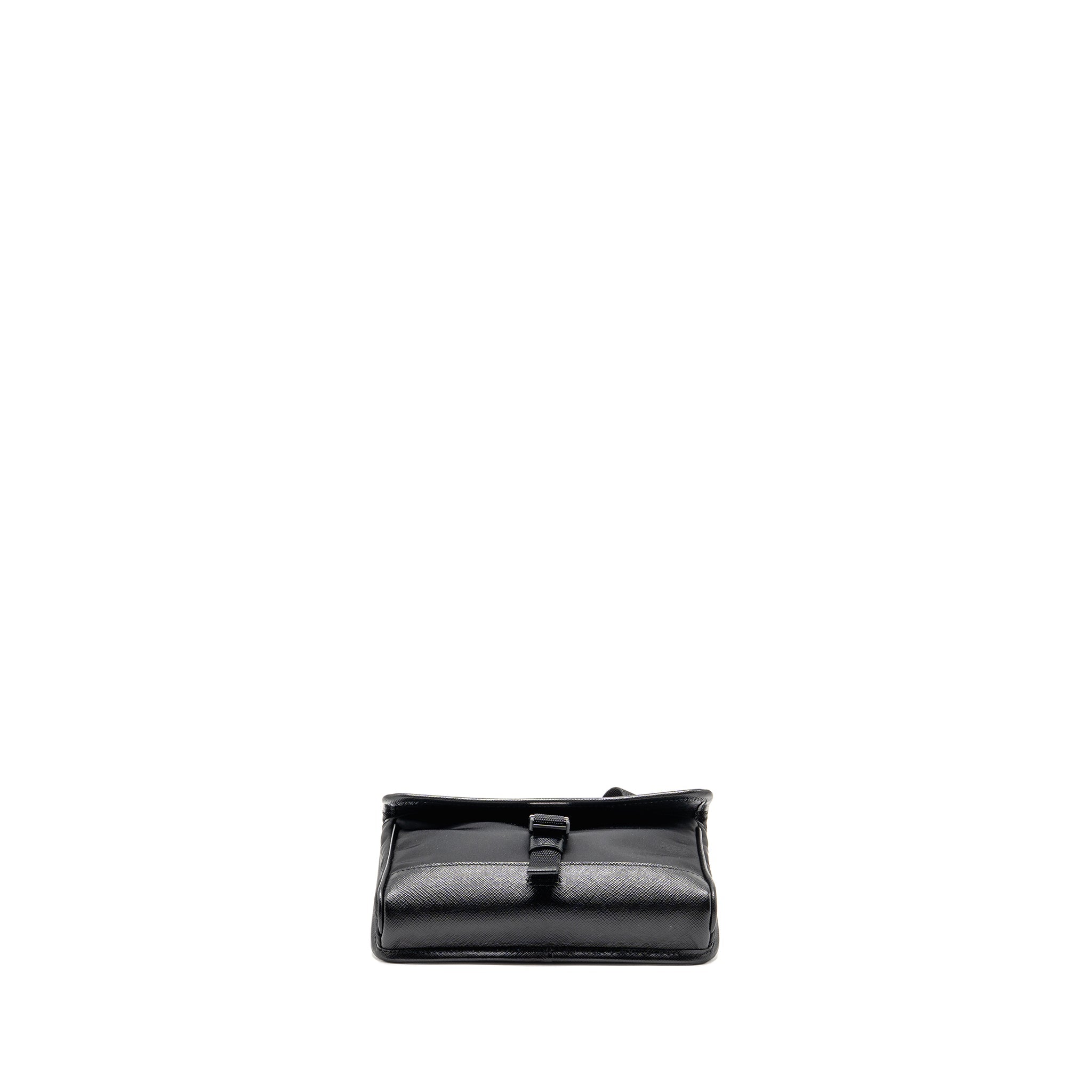 PRADA TRIMMED SAFFIANO PHONE CASE RE-NYLON BLACK SHW