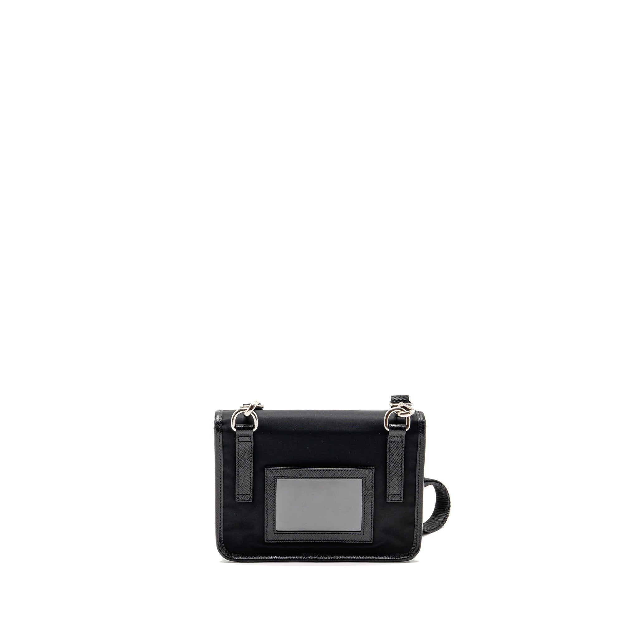 PRADA TRIMMED SAFFIANO PHONE CASE RE-NYLON BLACK SHW