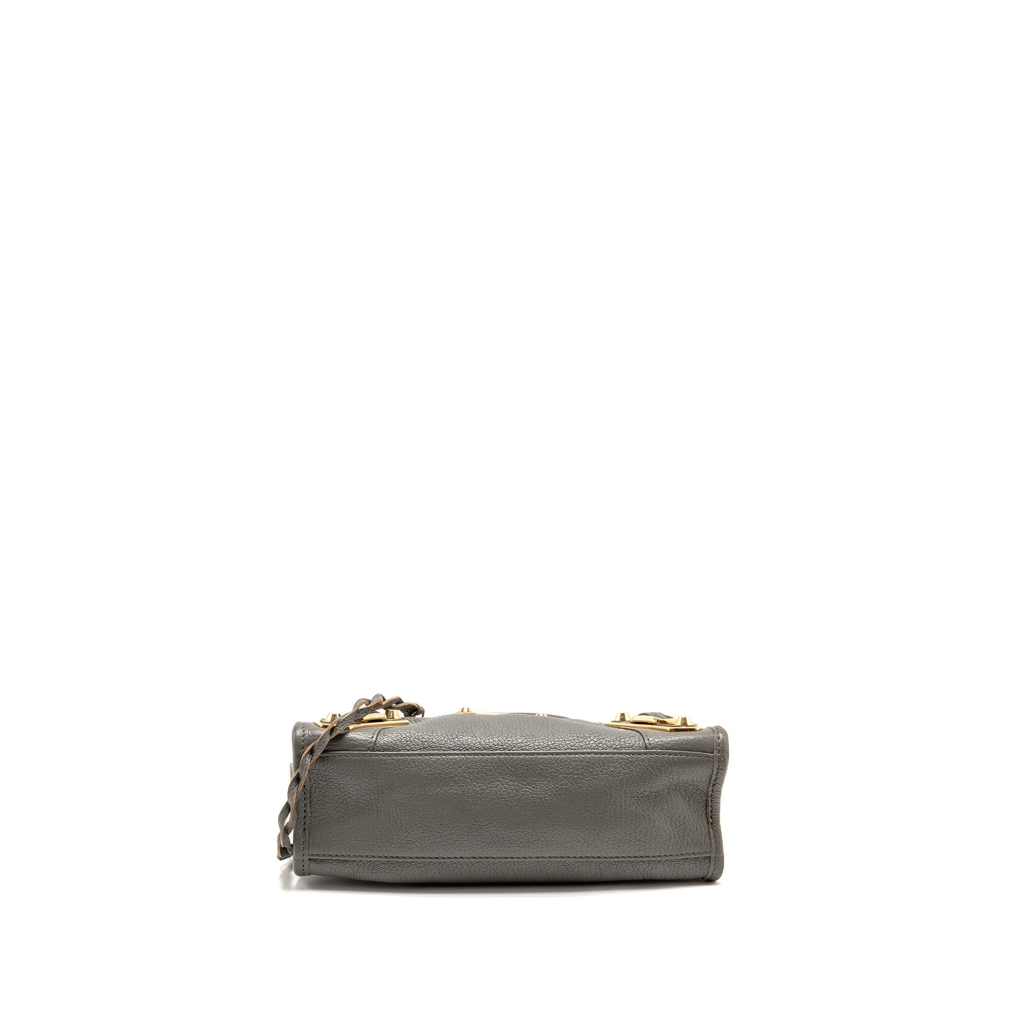 BALENCIAGA MINI CITY BAG CALFSKIN GREY GHW