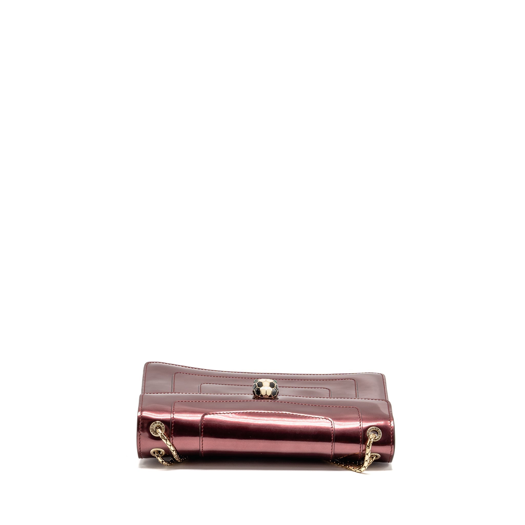 BVLGARI SERPENTI FOREVER BAG PATENT CALFSKIN DARK PINK LGHW