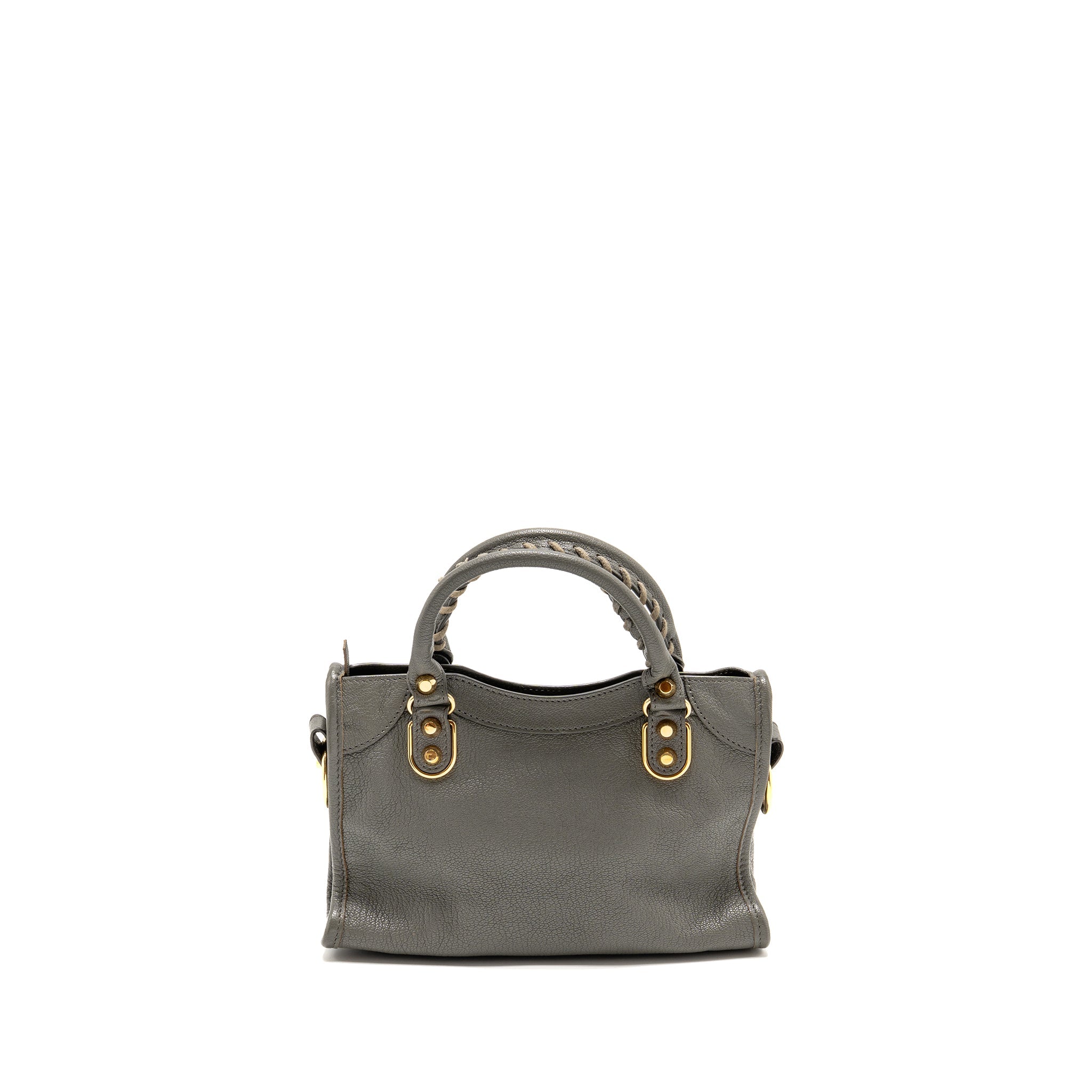 BALENCIAGA MINI CITY BAG CALFSKIN GREY GHW