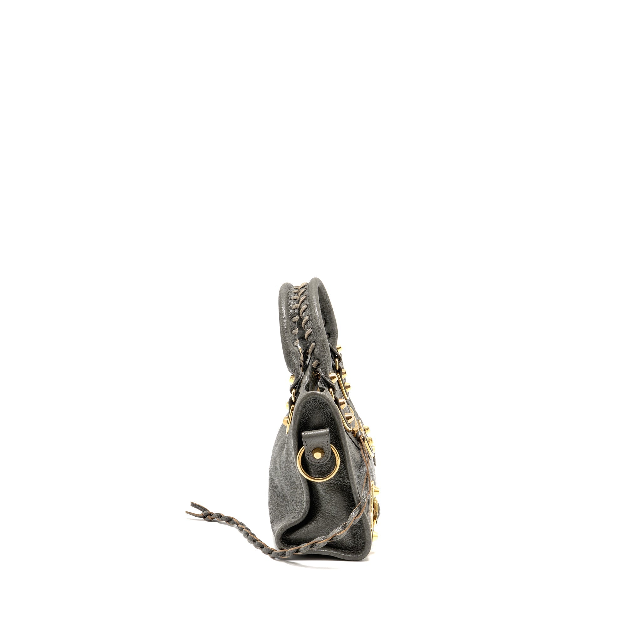 BALENCIAGA MINI CITY BAG CALFSKIN GREY GHW