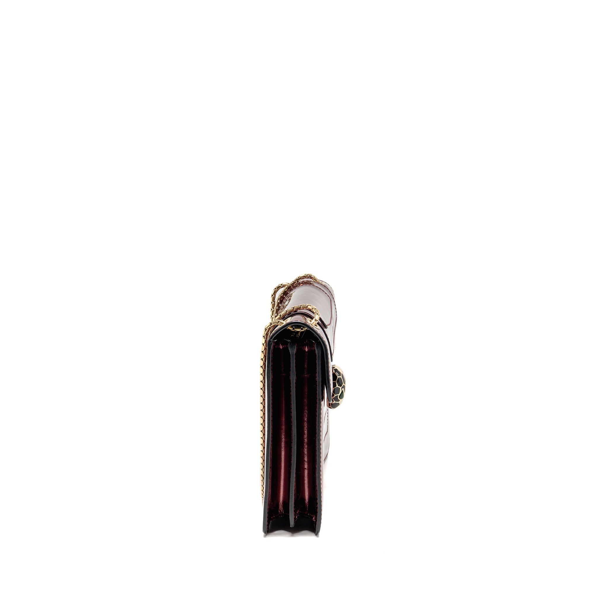 BVLGARI SERPENTI FOREVER BAG PATENT CALFSKIN DARK PINK LGHW