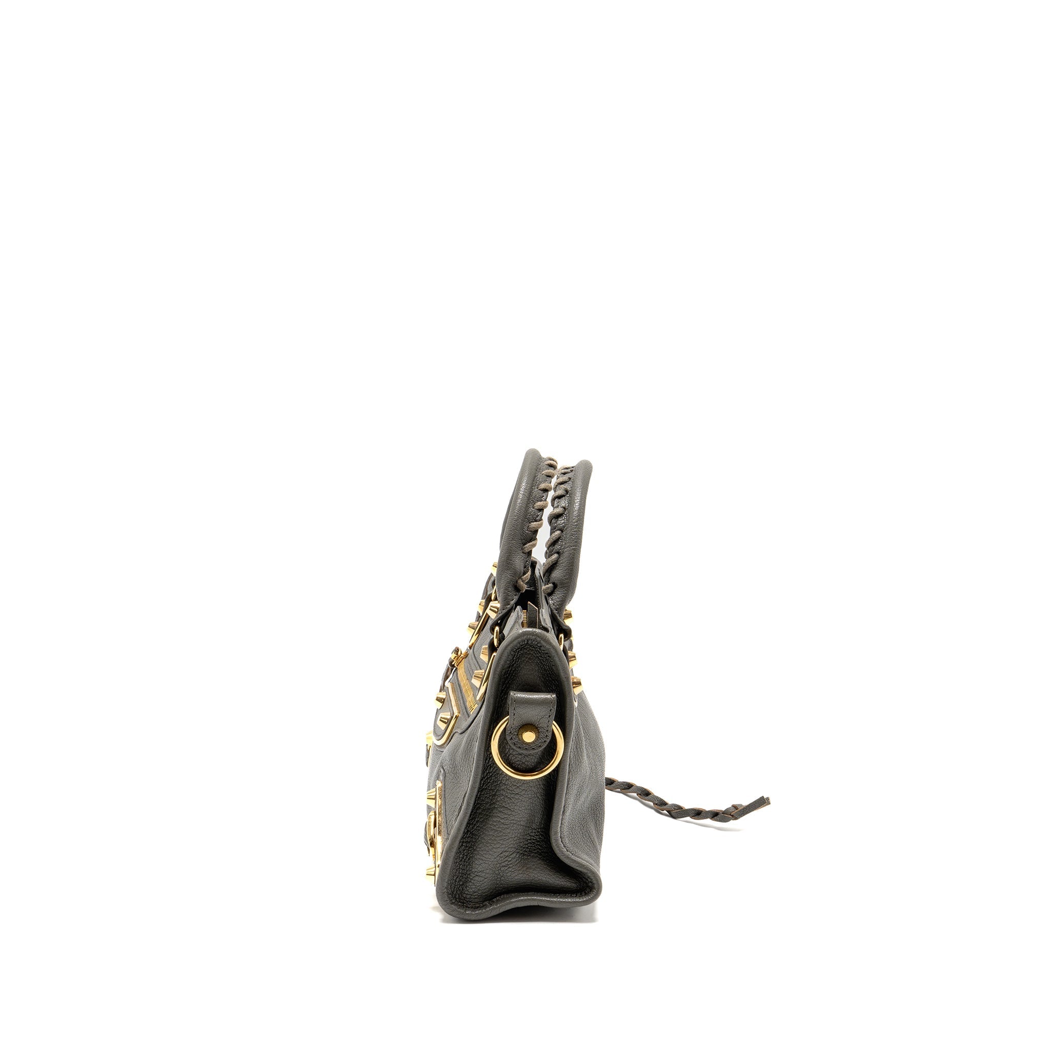BALENCIAGA MINI CITY BAG CALFSKIN GREY GHW