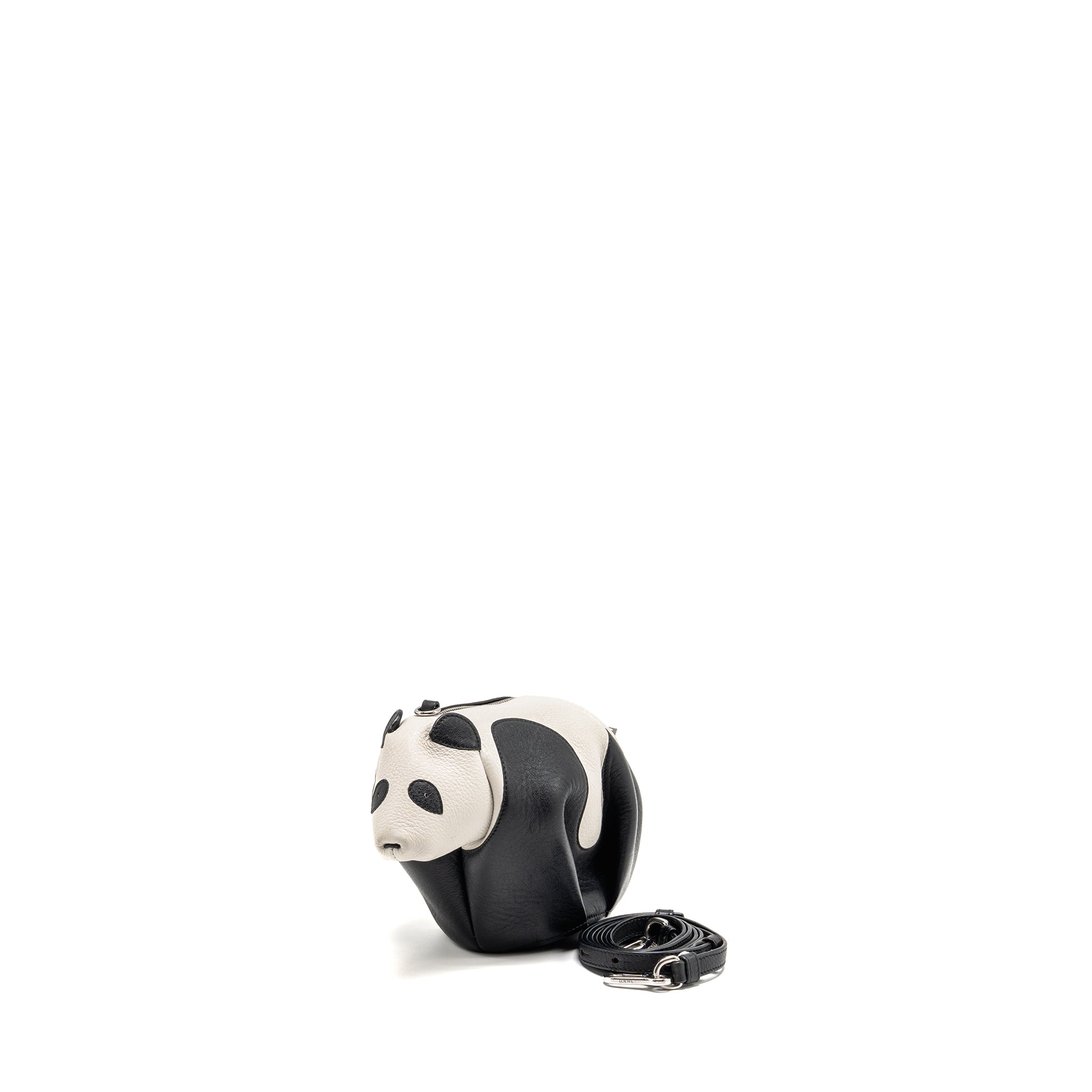 LOEWE PANDA MINI CROSSBODY BAG LEATHER BLACK/WHITE SHW