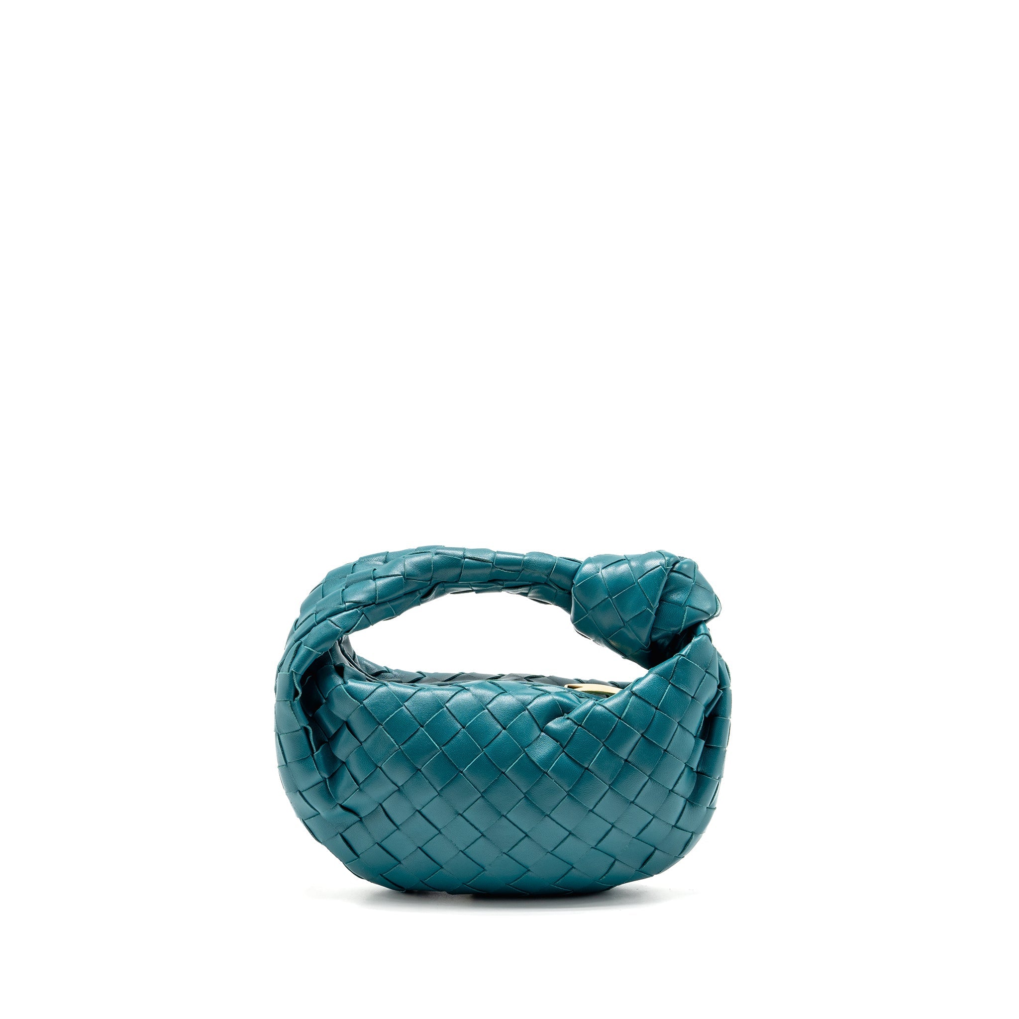 BOTTEGA VENETA MINI JODIE LAMBSKIN BLUE GHW