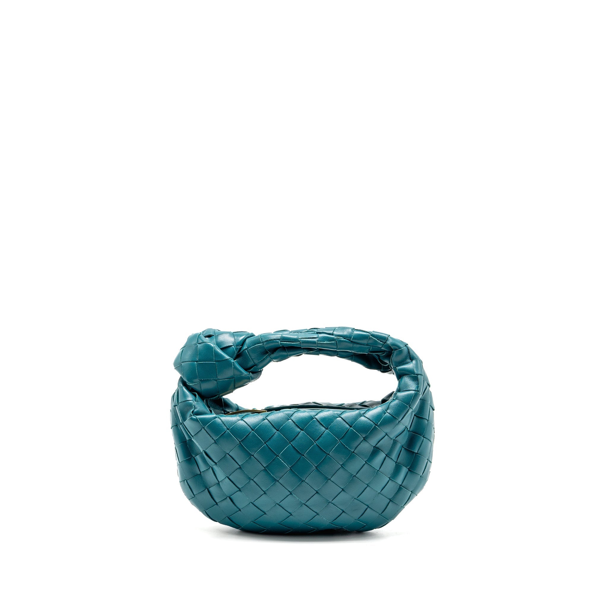 BOTTEGA VENETA MINI JODIE LAMBSKIN BLUE GHW