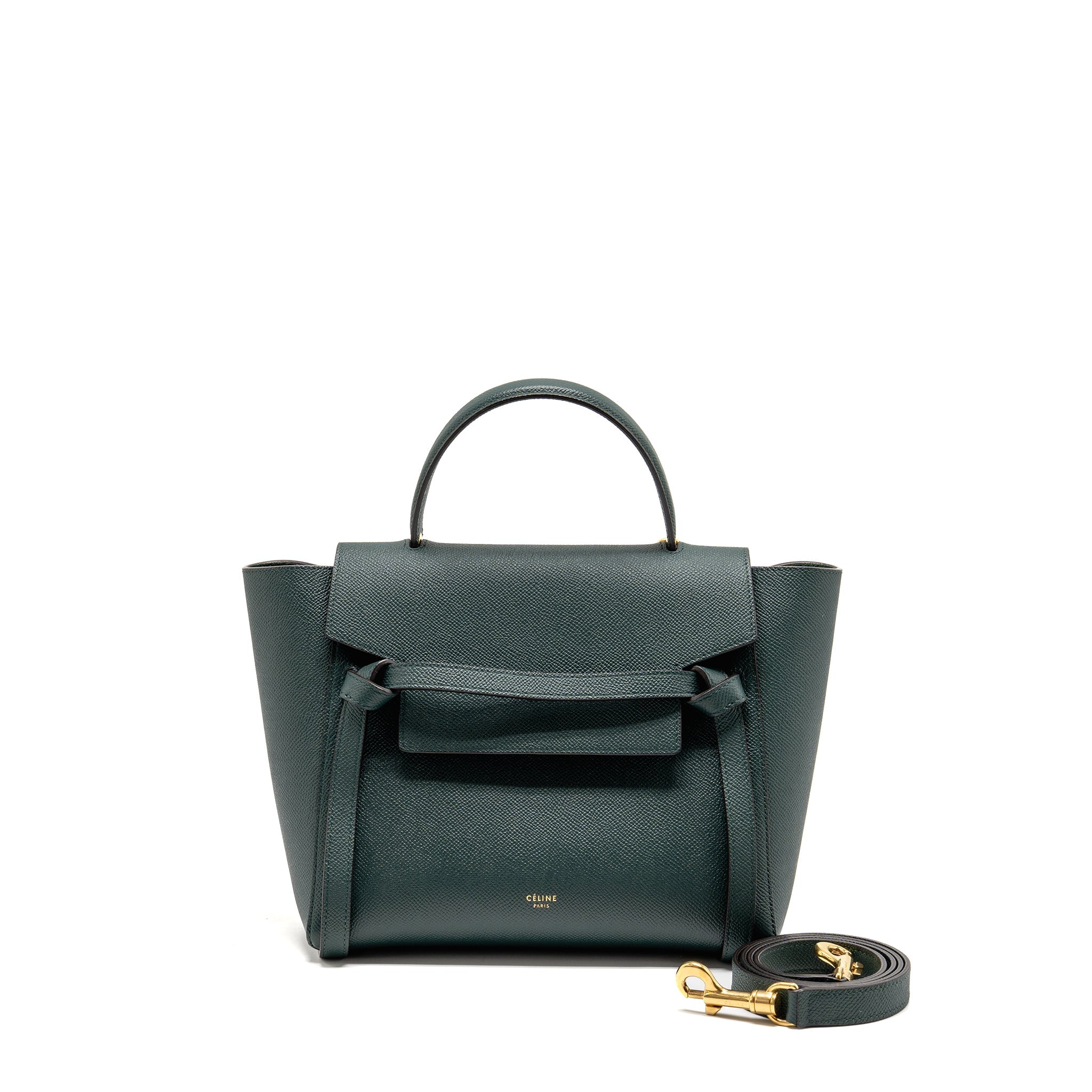 CELINE MICRO BELT BAG CALFSKIN GREEN GHW