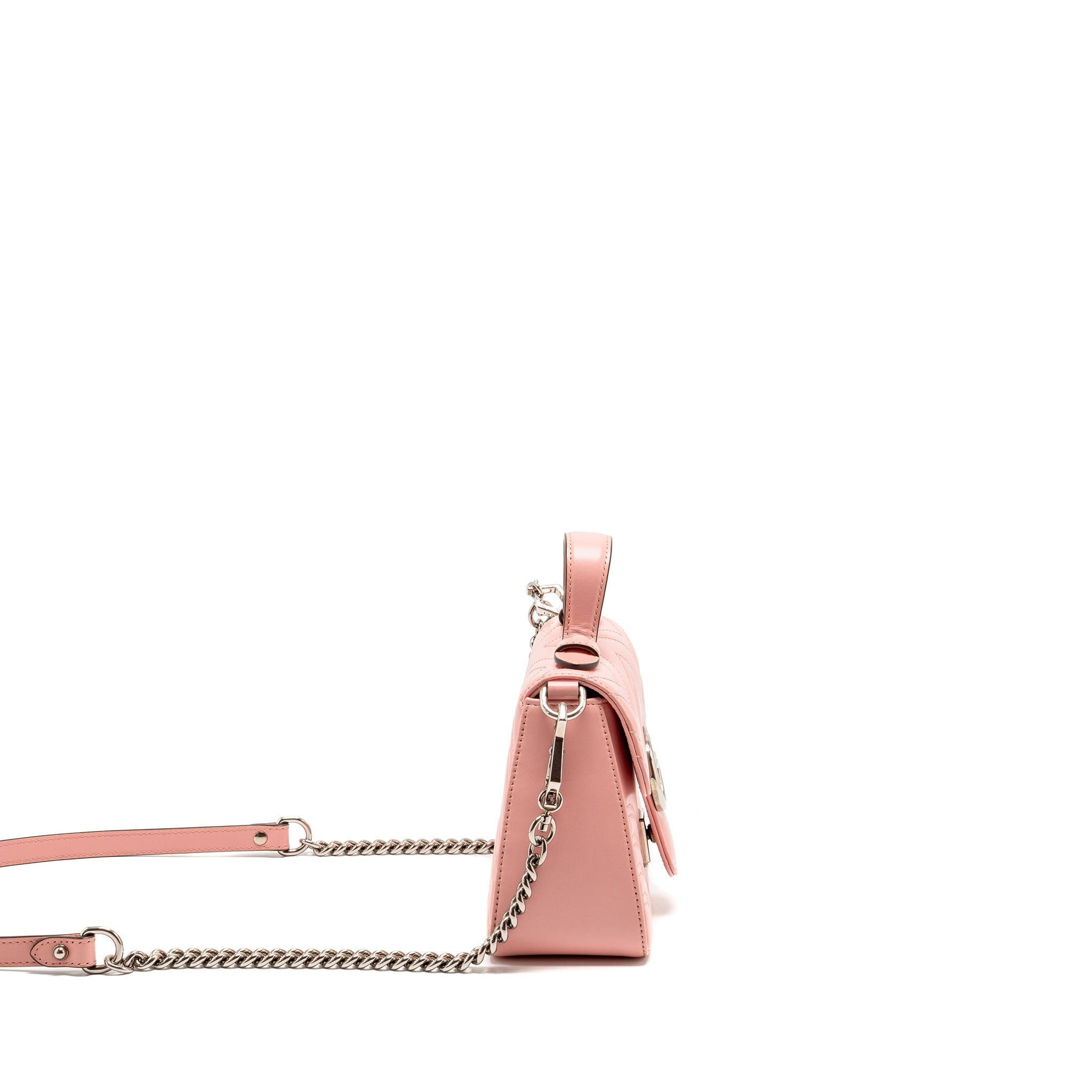 GUCCI GG MARMONT MINI TOP HANDLE BAG CALFSKIN PINK SHW