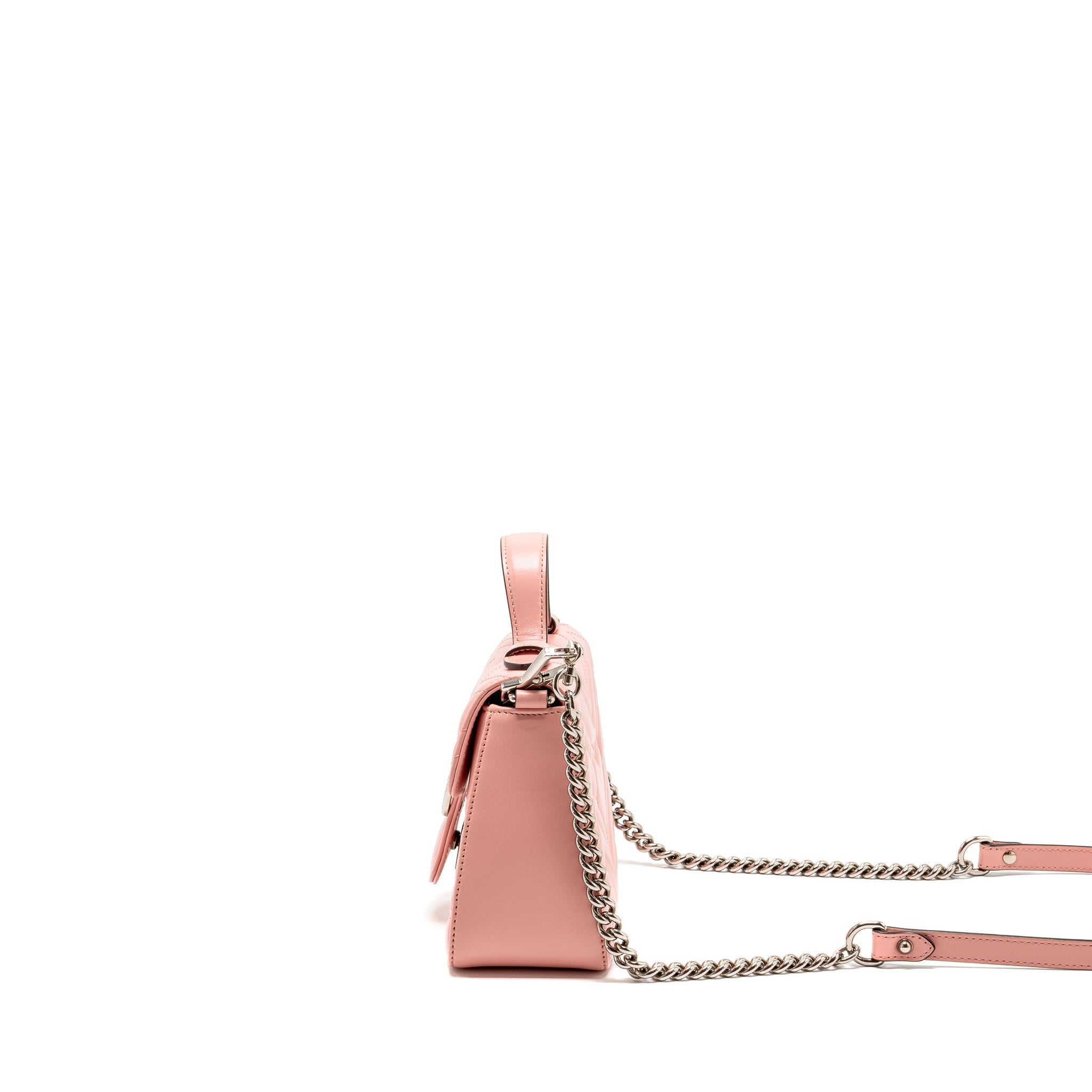GUCCI GG MARMONT MINI TOP HANDLE BAG CALFSKIN PINK SHW