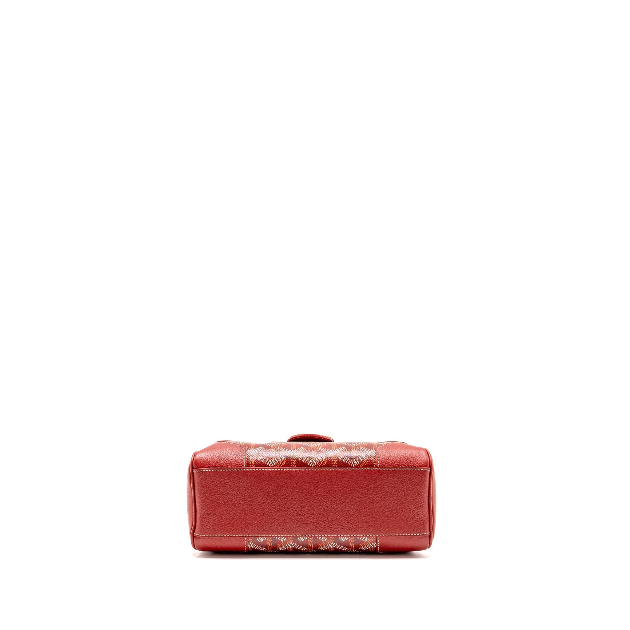 GOYARD MINI SAIGON SOUPLE BAG GOYARDINE CANVAS/CALFSKIN RED SHW