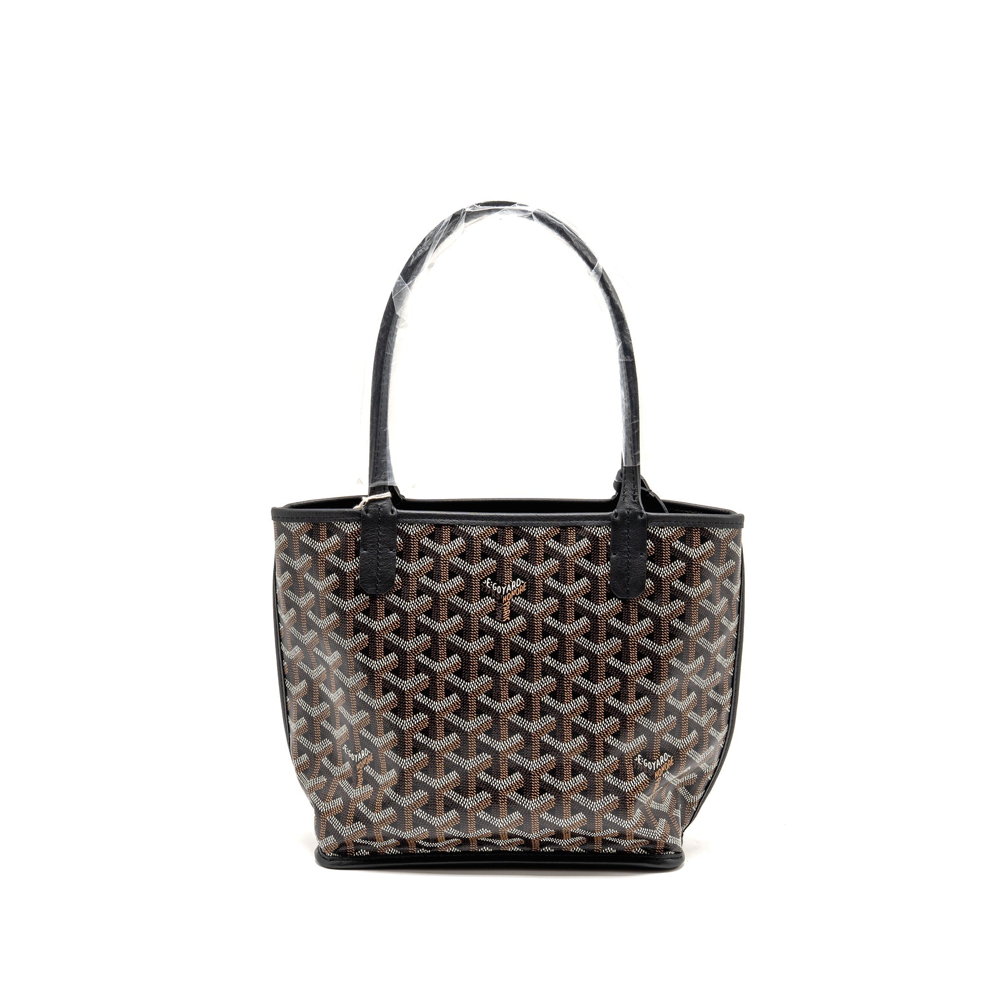 GOYARD MINI ANJOU TOTE GOYARDINE CANVAS / LEATHER BLACK SHW