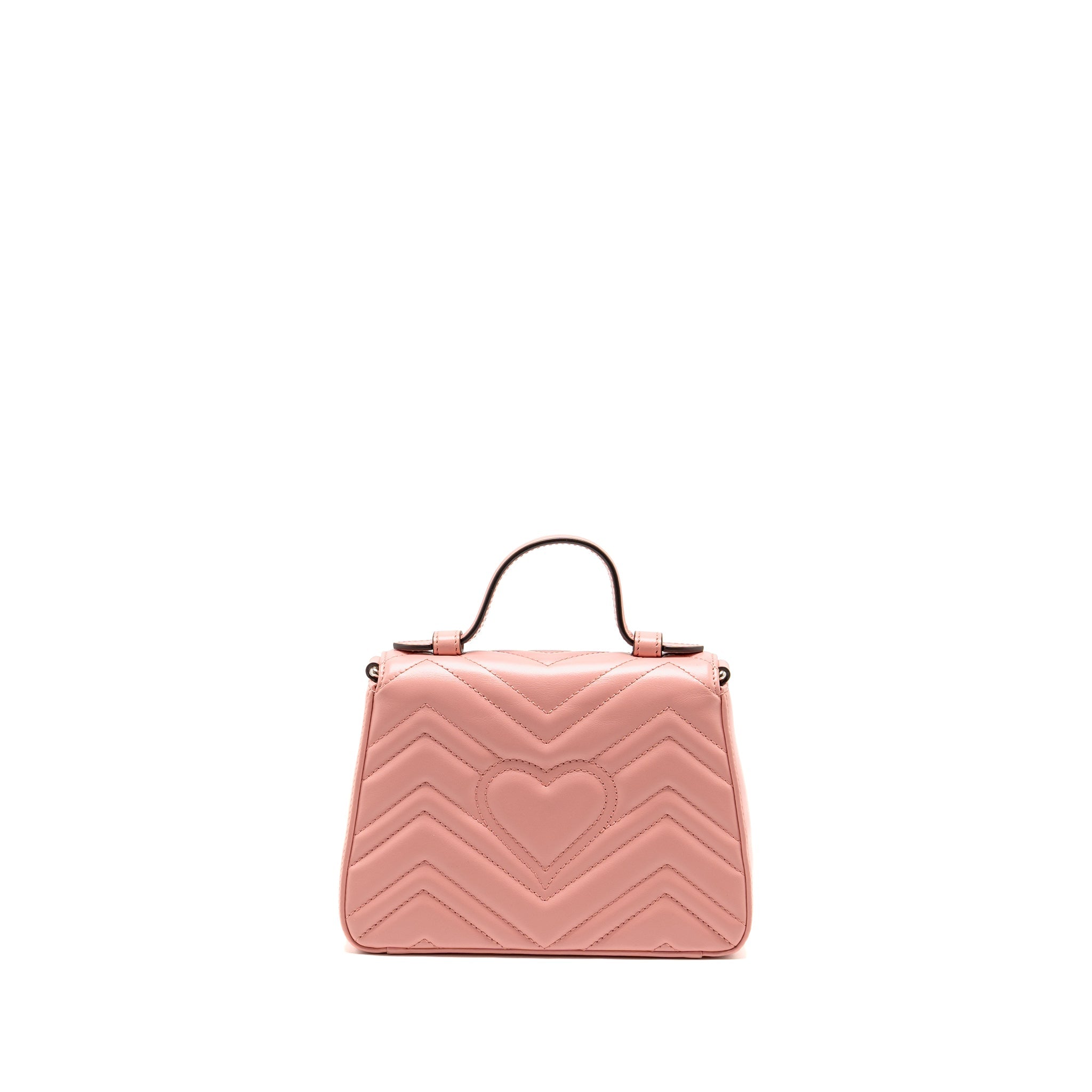 GUCCI GG MARMONT MINI TOP HANDLE BAG CALFSKIN PINK SHW