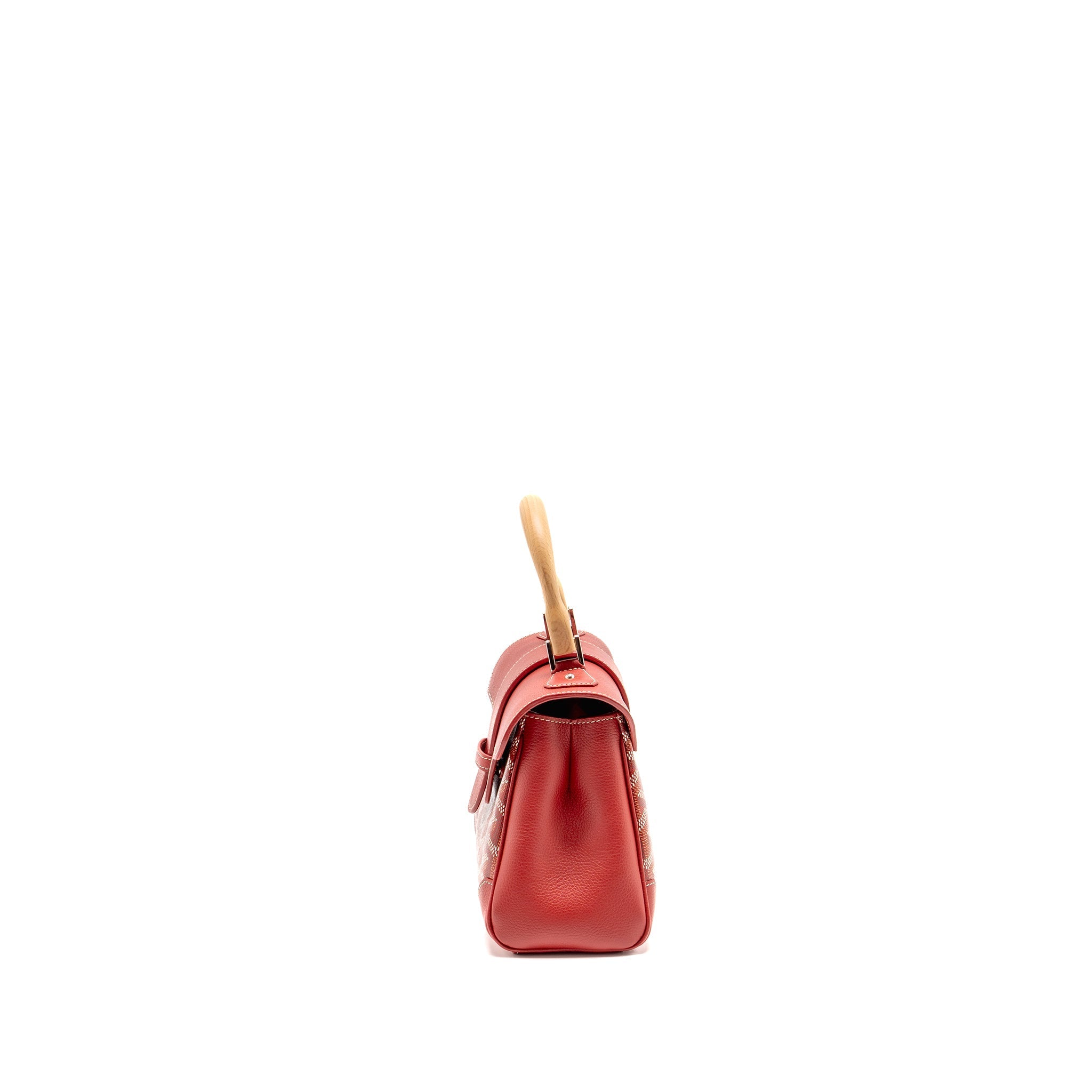 GOYARD MINI SAIGON SOUPLE BAG GOYARDINE CANVAS/CALFSKIN RED SHW
