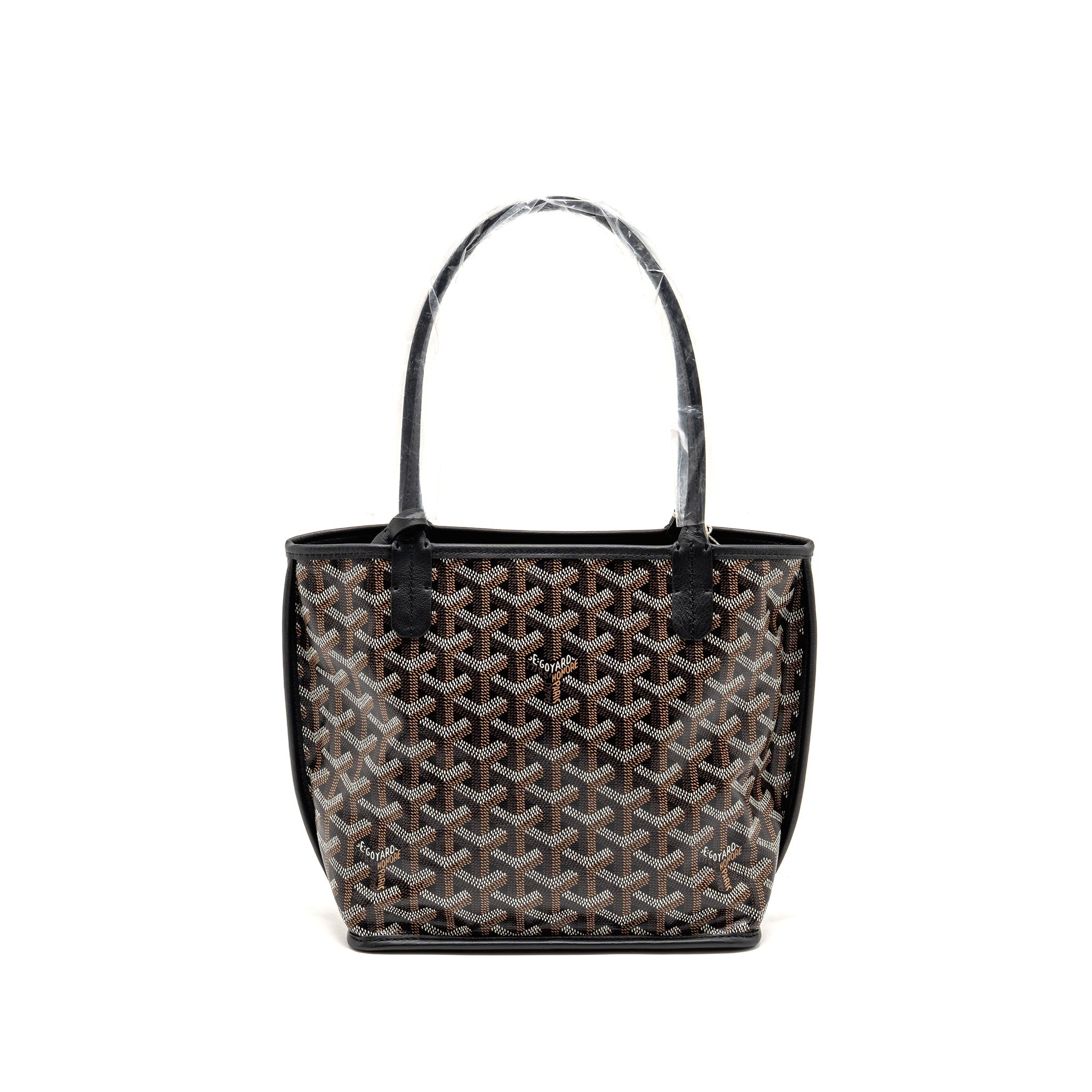 GOYARD MINI ANJOU TOTE GOYARDINE CANVAS / LEATHER BLACK SHW