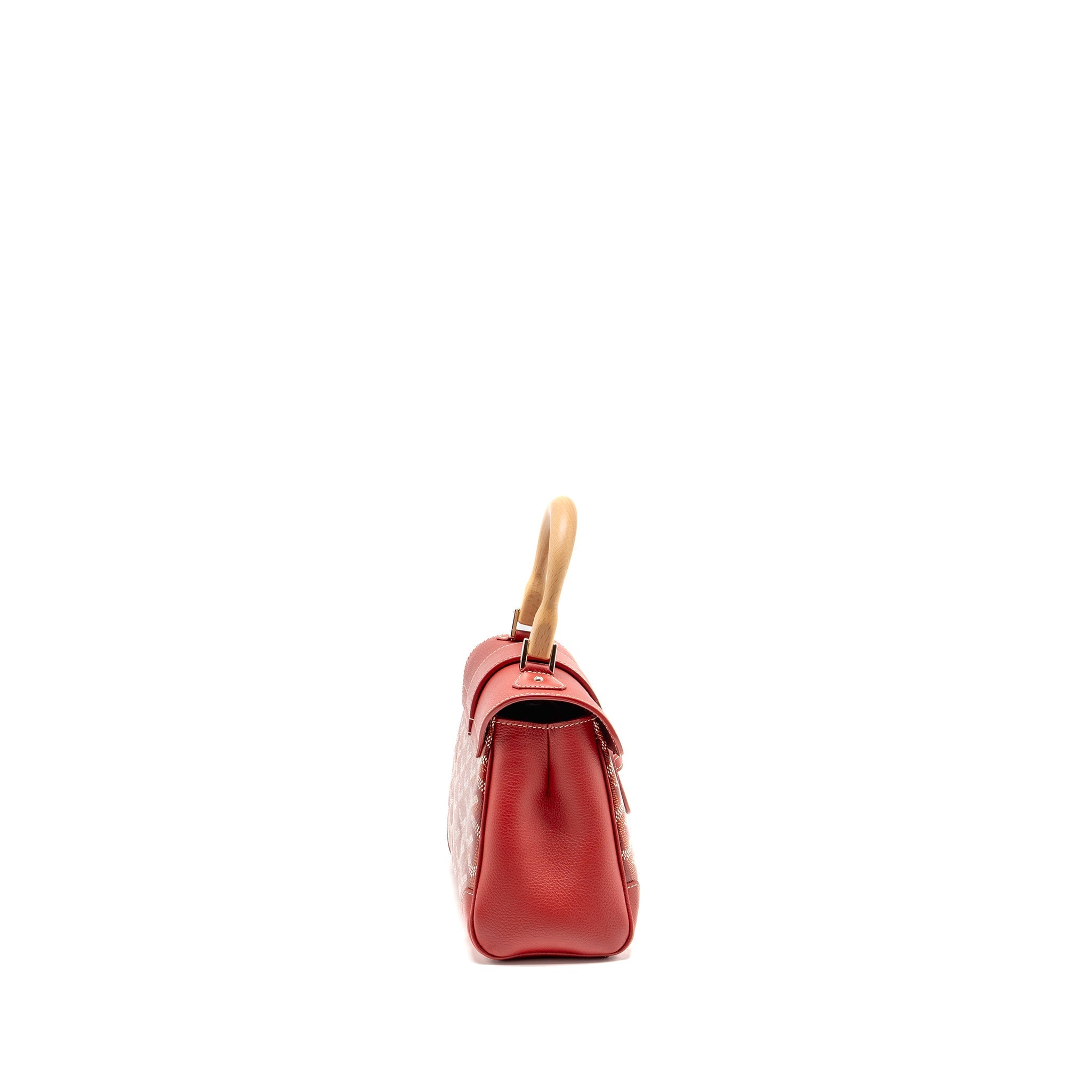 GOYARD MINI SAIGON SOUPLE BAG GOYARDINE CANVAS/CALFSKIN RED SHW