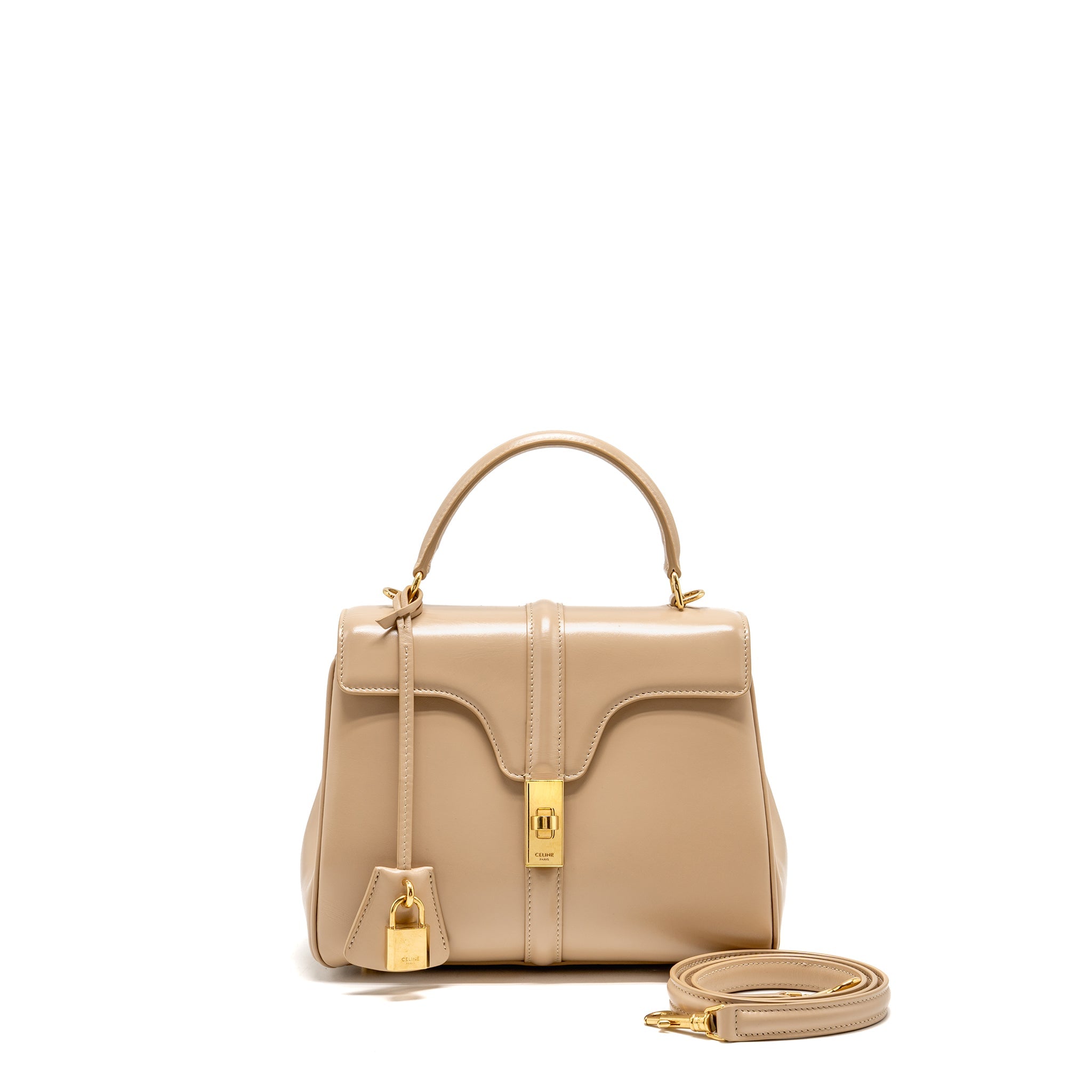 CELINE SMALL SOFT 16 BAG CALFSKIN BEIGE GHW