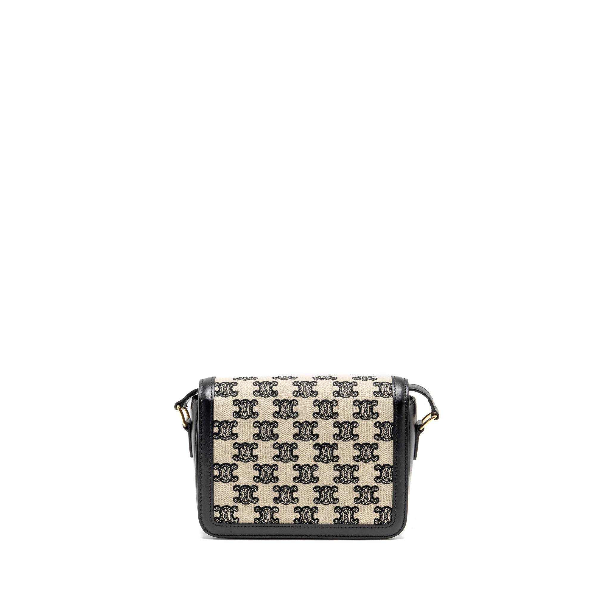 CELINE TEEN TRIOMPHE BAG TRIOMPHE CANVAS/CALFSKIN BLACK/WHITE GHW