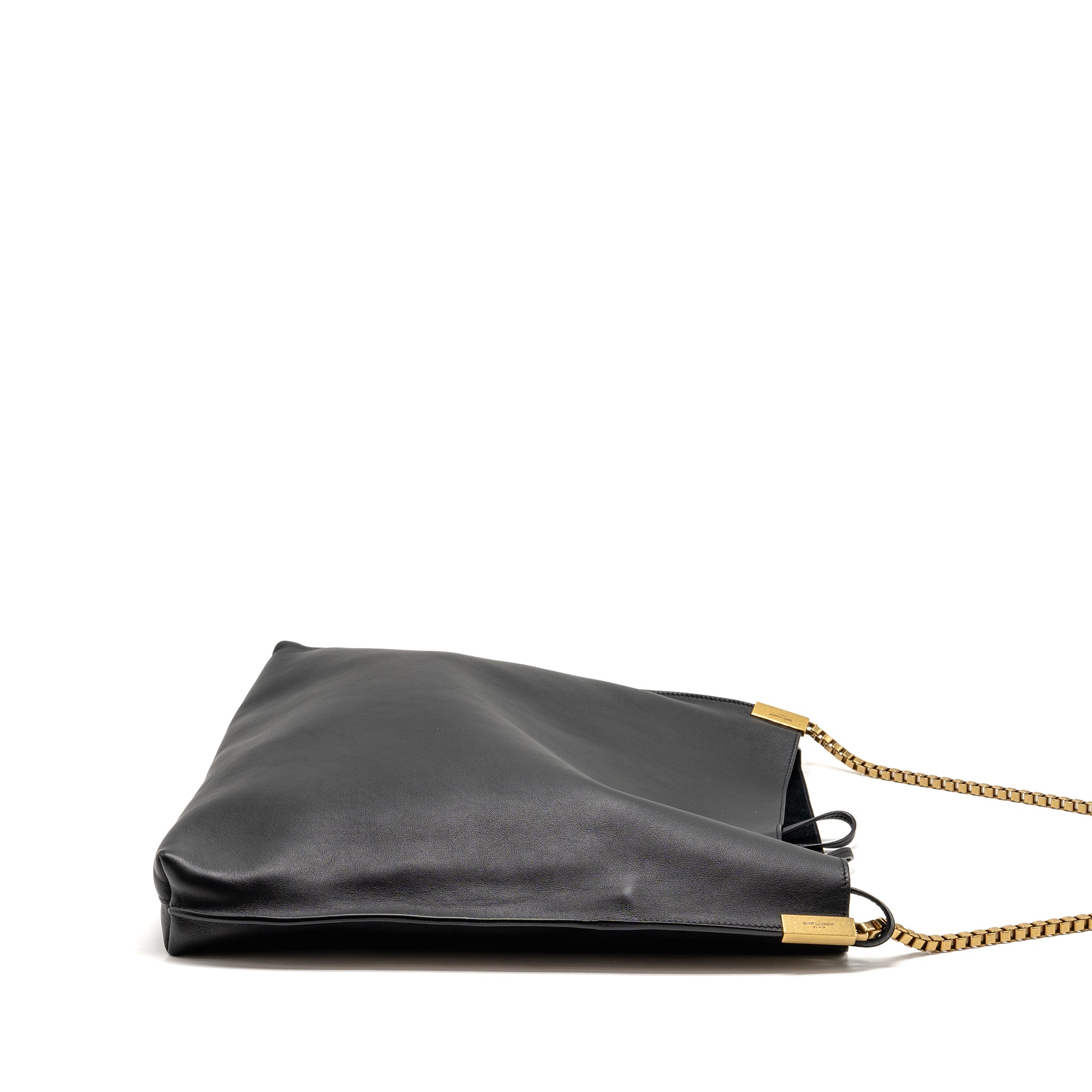 SAINT LAURENT/YSL SUZANNE HOBO BAG CALFSKIN BLACK GHW