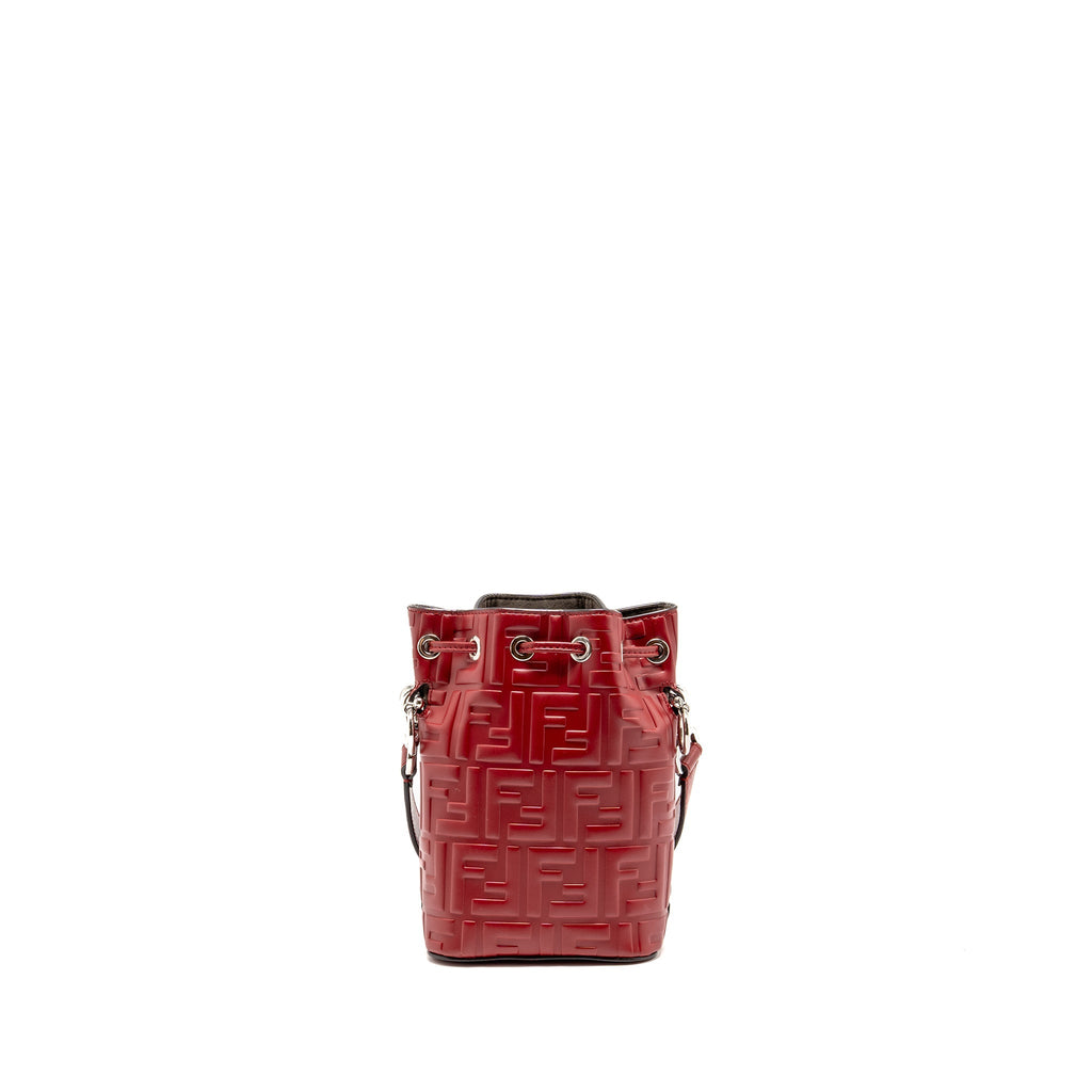 FENDI MON TRESOR MINI BUCKET BAG LEATHER RED SHW
