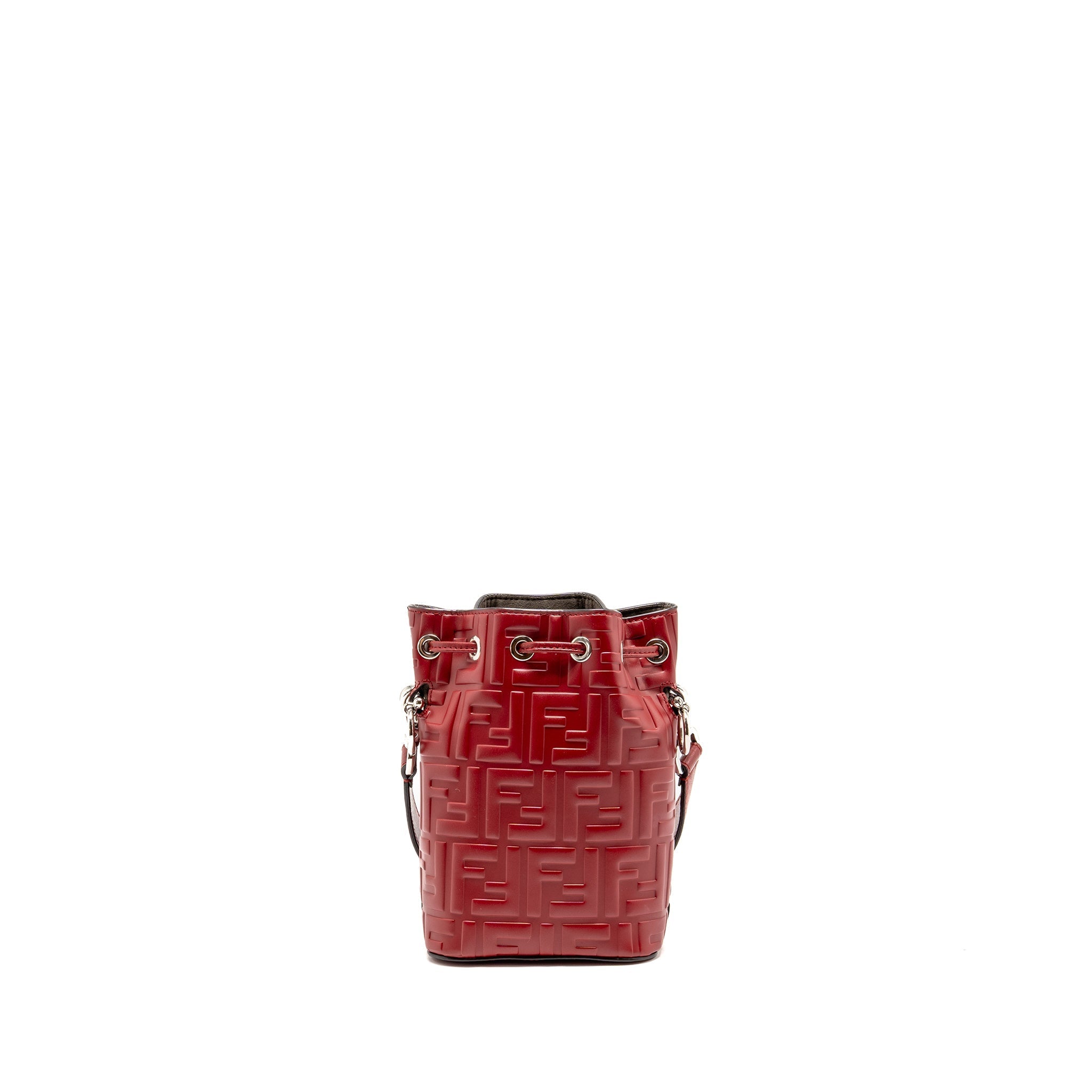 FENDI MON TRESOR MINI BUCKET BAG LEATHER RED SHW