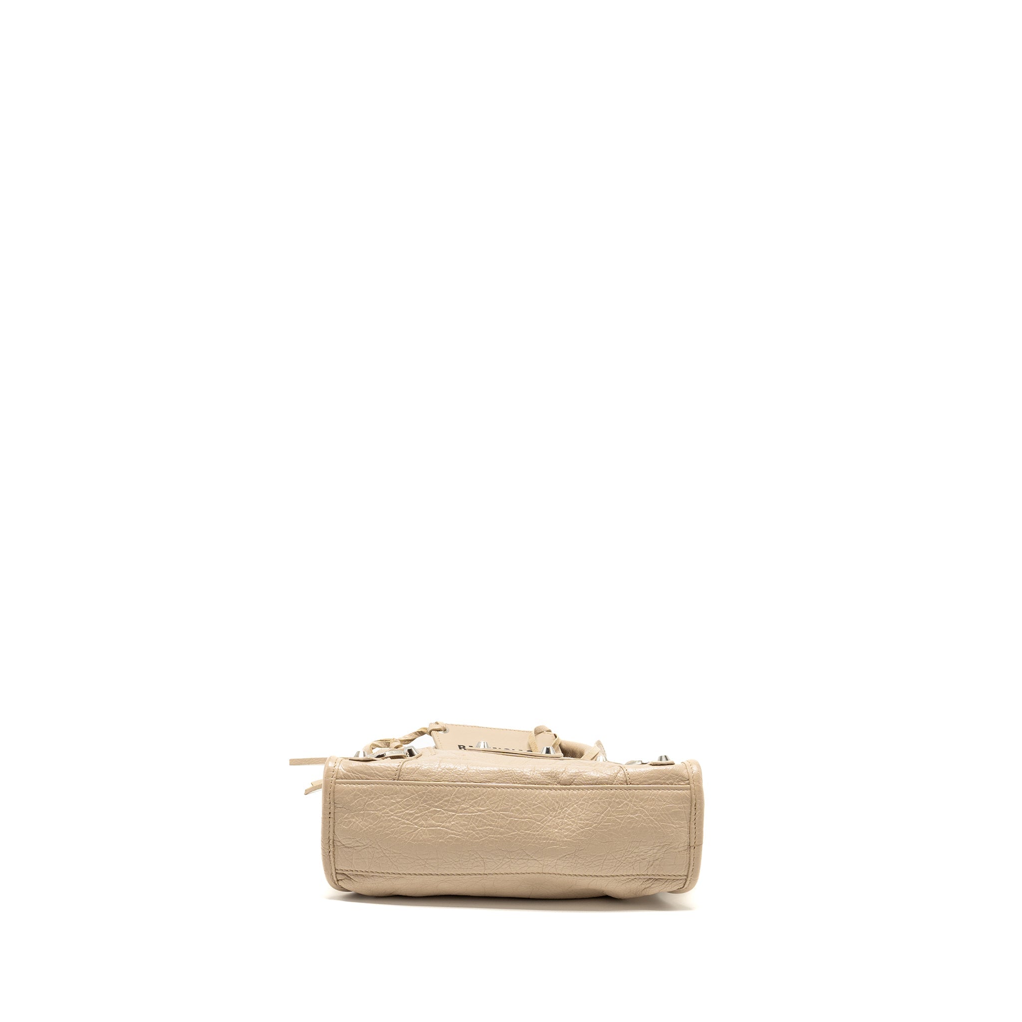 BALENCIAGA MINI CITY BAG CALFSKIN BEIGE SHW