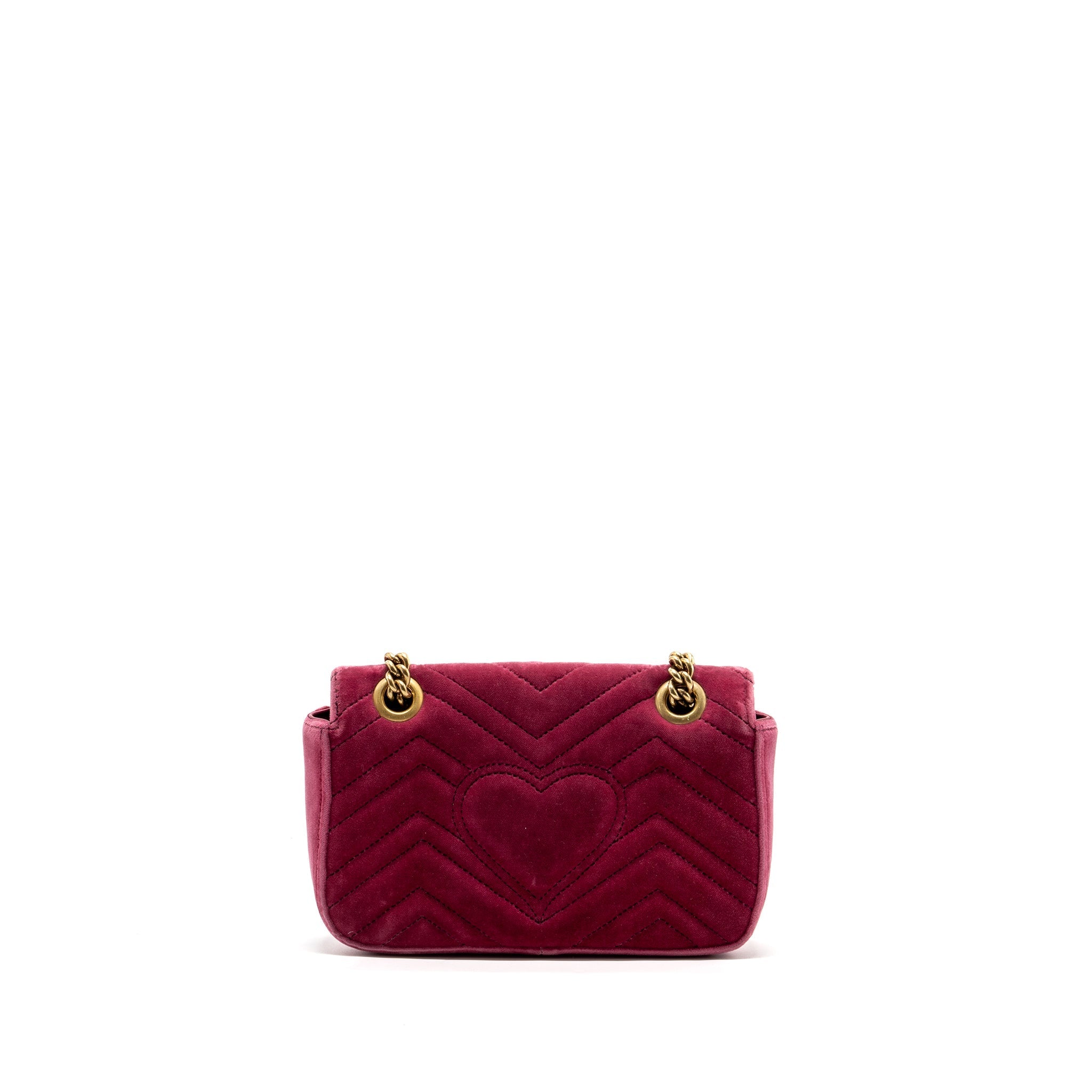 GUCCI SMALL GG MARMONT SHOULDER BAG VELVET PINK GHW