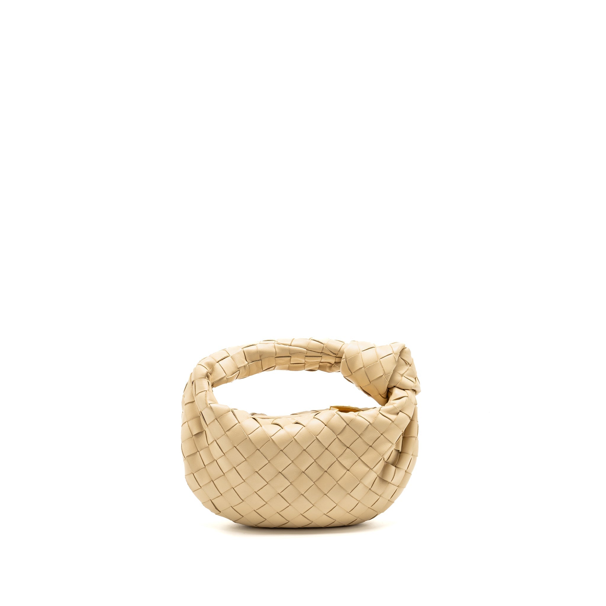 BOTTEGA VENETA MINI JODIE LAMBSKIN LIGHT BEIGE GHW