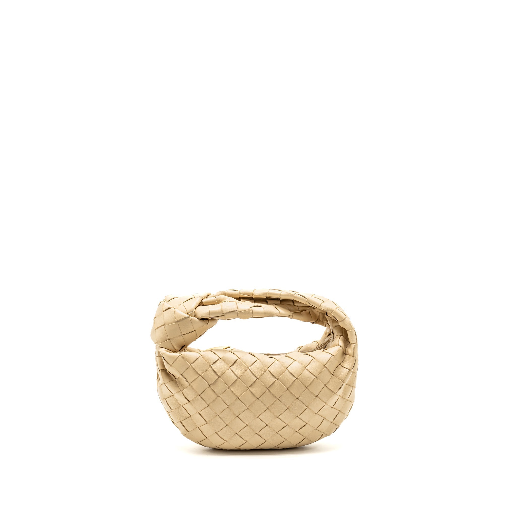 BOTTEGA VENETA MINI JODIE LAMBSKIN LIGHT BEIGE GHW