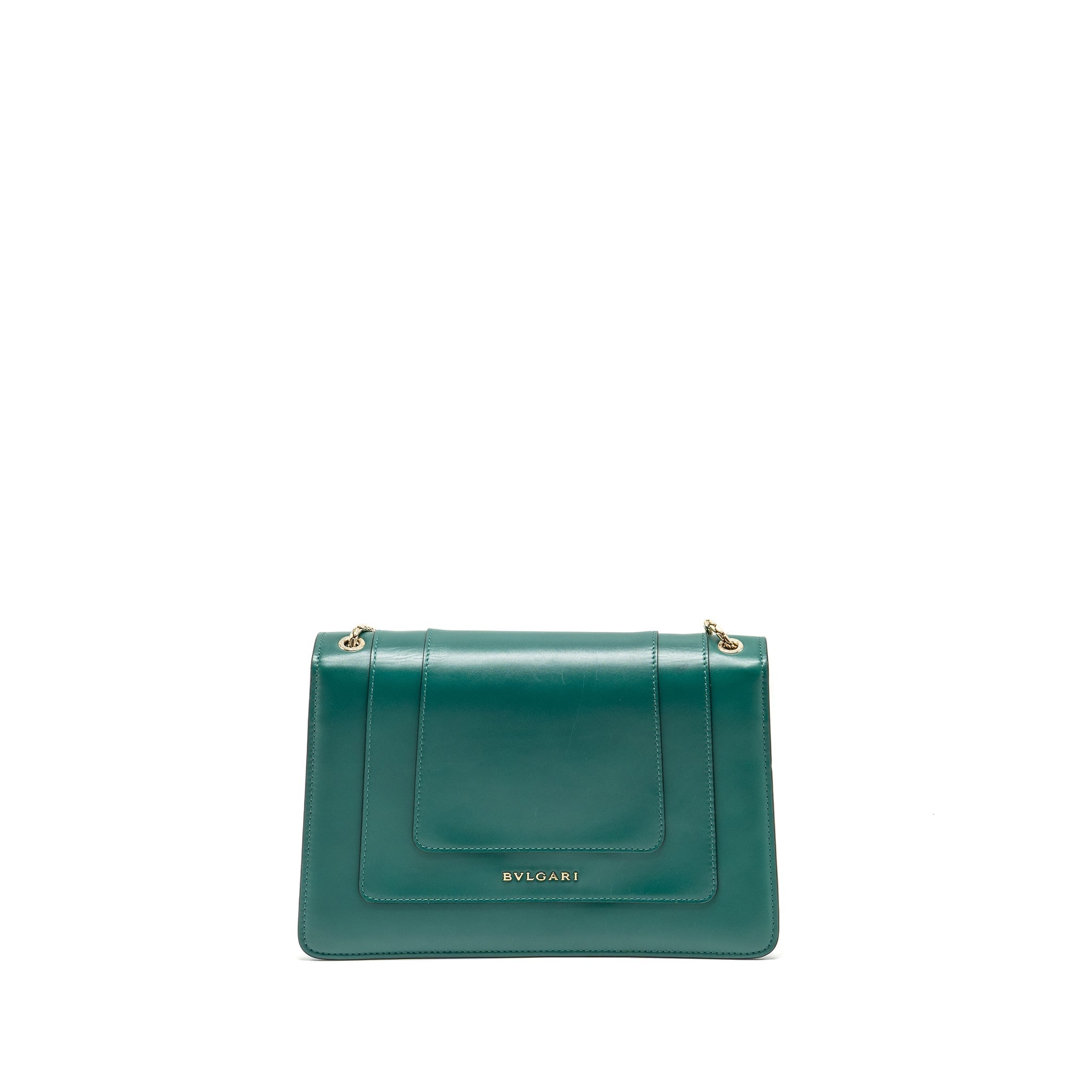 BVLGARI SERPENTI FOREVER SHOULDER BAG CALFSKIN GREEN LGHW